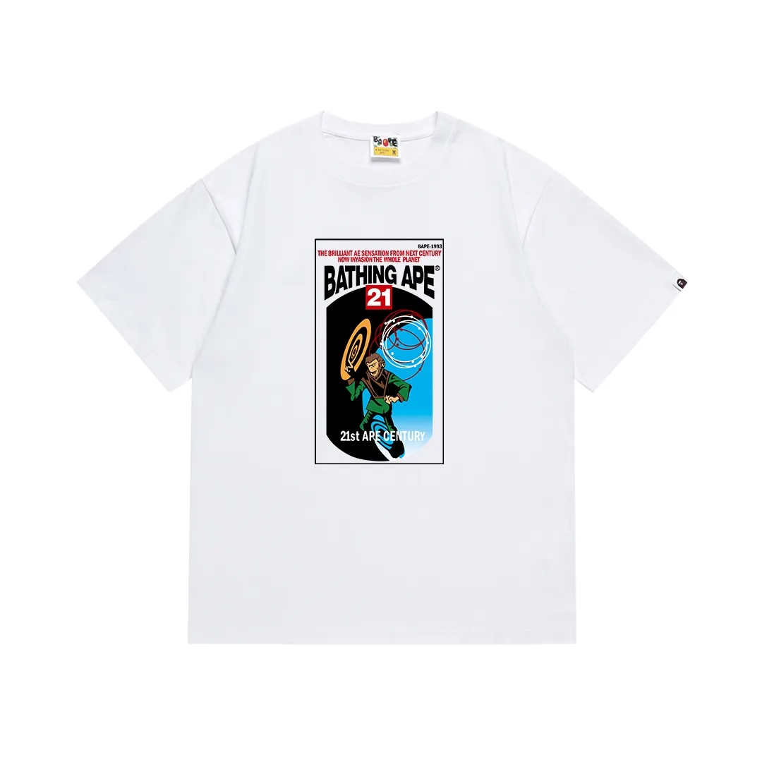 SC096#p110💰 (top version) BAPE ape-letter printed short-sleeved T-shirt Made of 260 grams of high-quality high-weave pure cotton fabric, double yarn combed, soft texture and no pilling Imported environmentally friendly printing glue, bright and three-dimensional pattern, quality 💥Same style for men and women, the upper body is fashionable Color: black white Size: S M L XL XXL