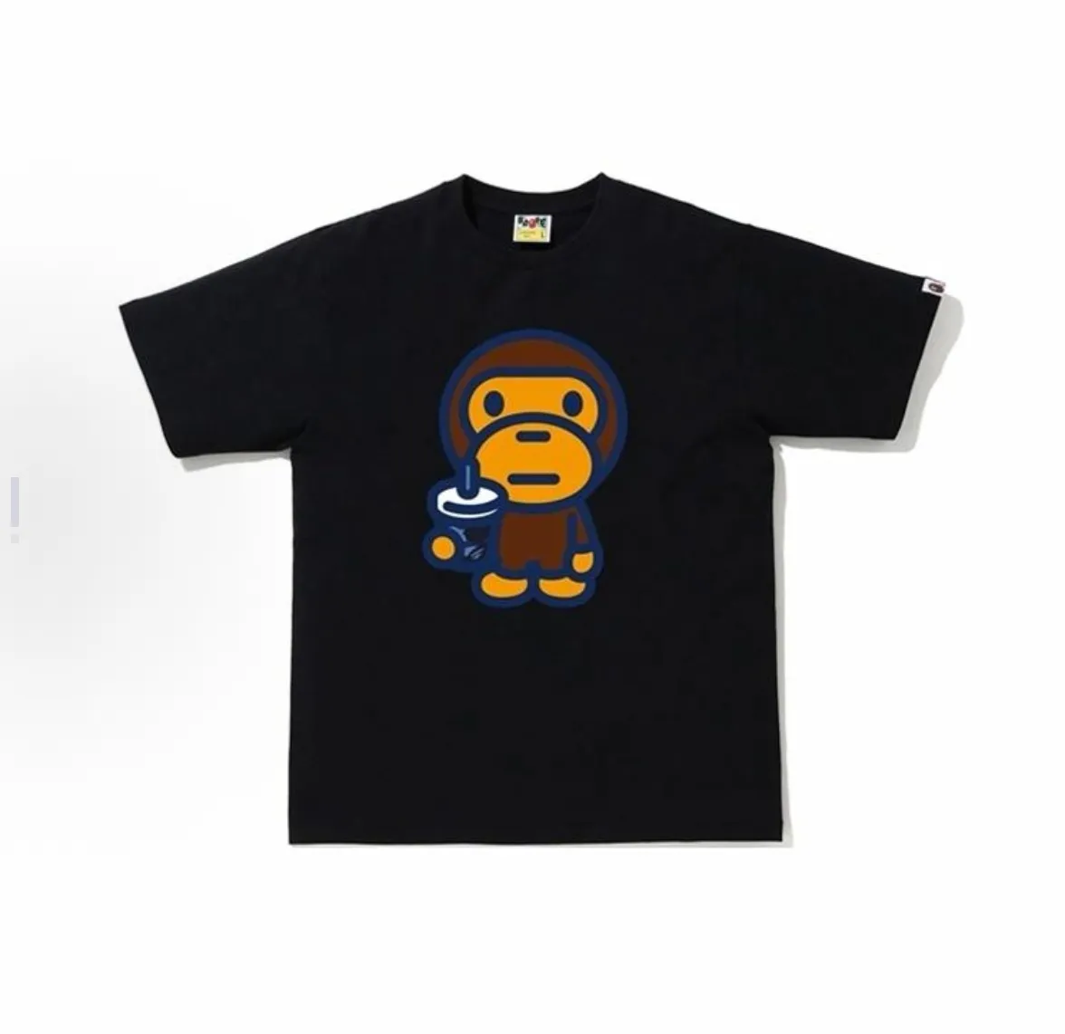 P110 001142 BAPE Color Camo Milo Juice Summer Tee Milo Juice short-sleeved T-shirt, same style for men and women, size smlxlxxl, black and white