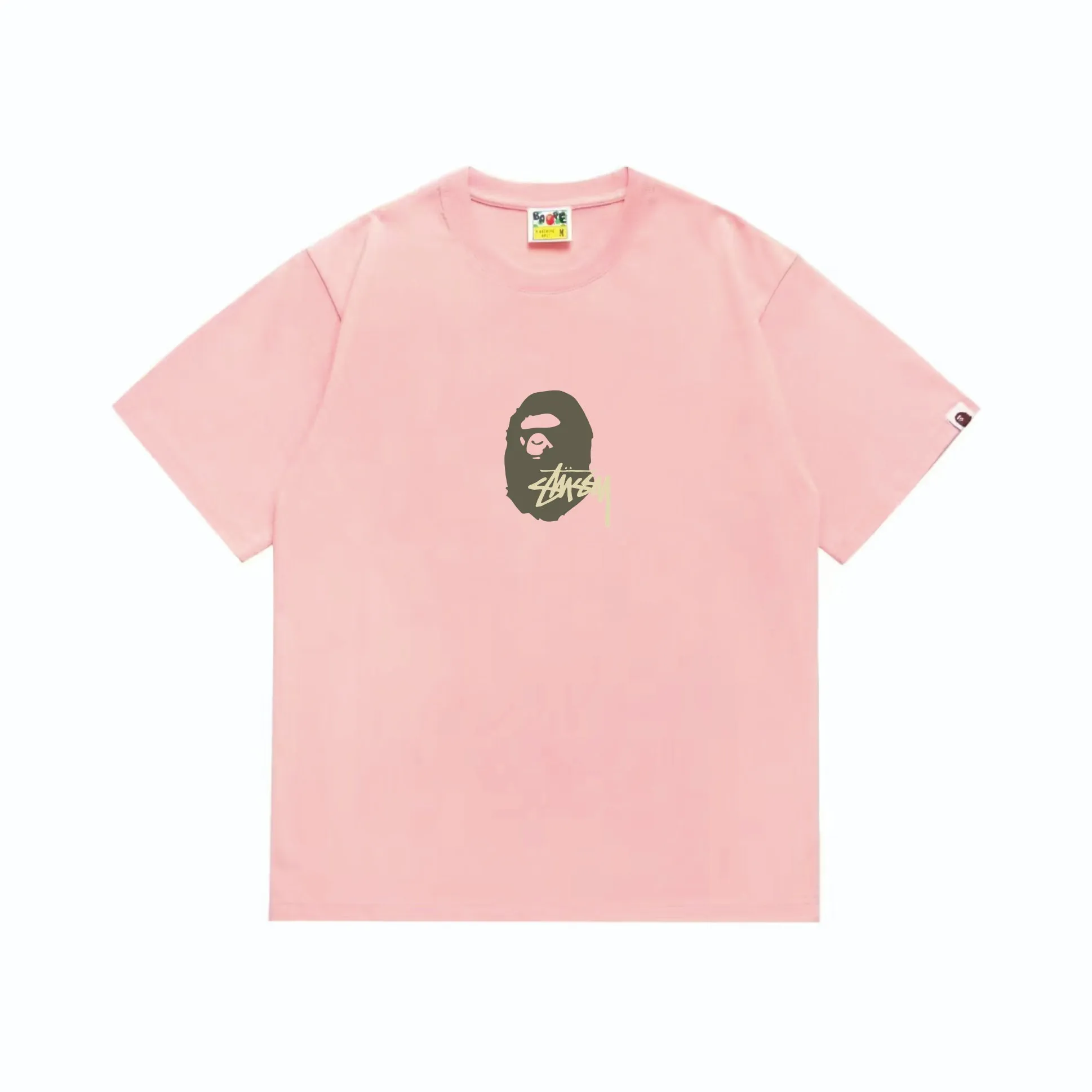 SC210#p110💰 (top version) BAPE×Stussy co-branded Stussy letter ape print T-shirt Made of 260 grams of high-quality high-weave pure cotton fabric, double yarn combed, soft texture and no pilling Imported environmentally friendly printing glue, bright and three-dimensional pattern, quality 💥Same style for men and women, the upper body is fashionable Color: black and yellow print, white and yellow print, gray and yellow print, pink and yellow print, red and yellow print, white and black print, pink and black print Red and black printing Gray and black printing White and purple printing Pink and purple printing Red and purple printing Gray and purple printing Size: S M L XL XXL
