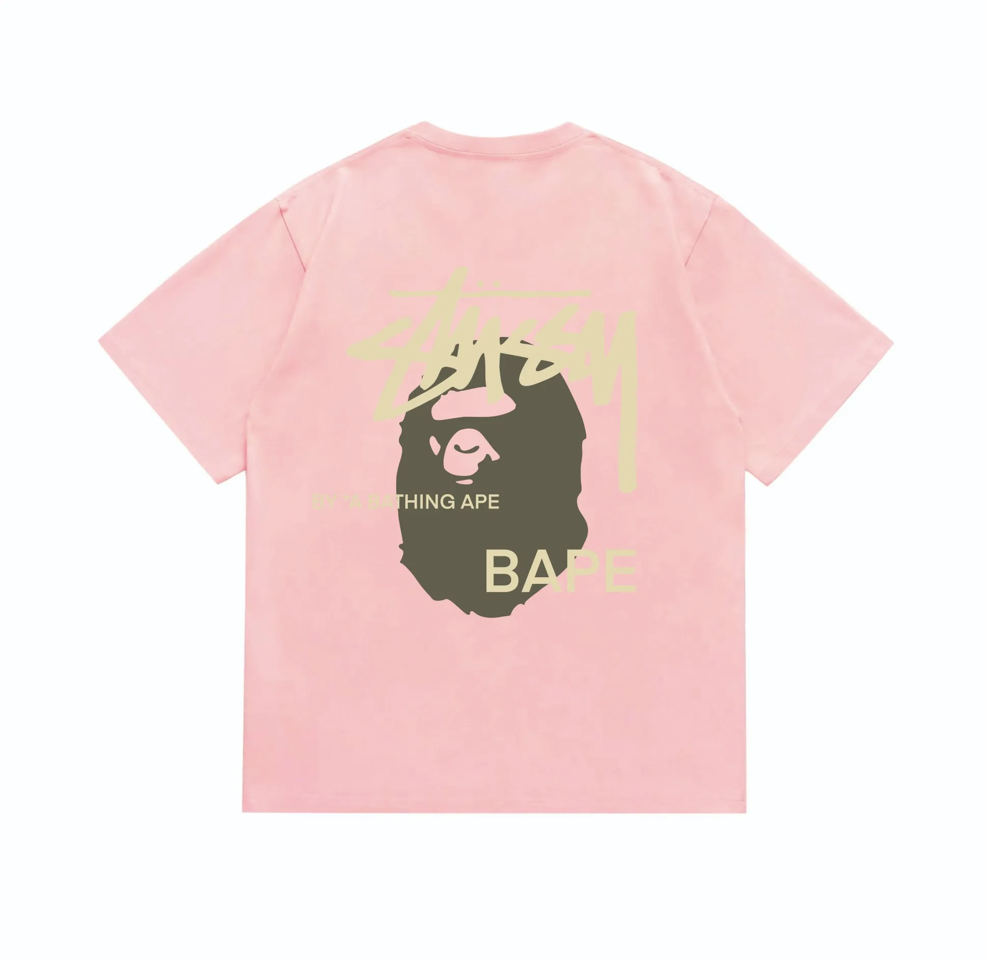 SC210#p110💰 (top version) BAPE×Stussy co-branded Stussy letter ape print T-shirt Made of 260 grams of high-quality high-weave pure cotton fabric, double yarn combed, soft texture and no pilling Imported environmentally friendly printing glue, bright and three-dimensional pattern, quality 💥Same style for men and women, the upper body is fashionable Color: black and yellow print, white and yellow print, gray and yellow print, pink and yellow print, red and yellow print, white and black print, pink and black print Red and black printing Gray and black printing White and purple printing Pink and purple printing Red and purple printing Gray and purple printing Size: S M L XL XXL
