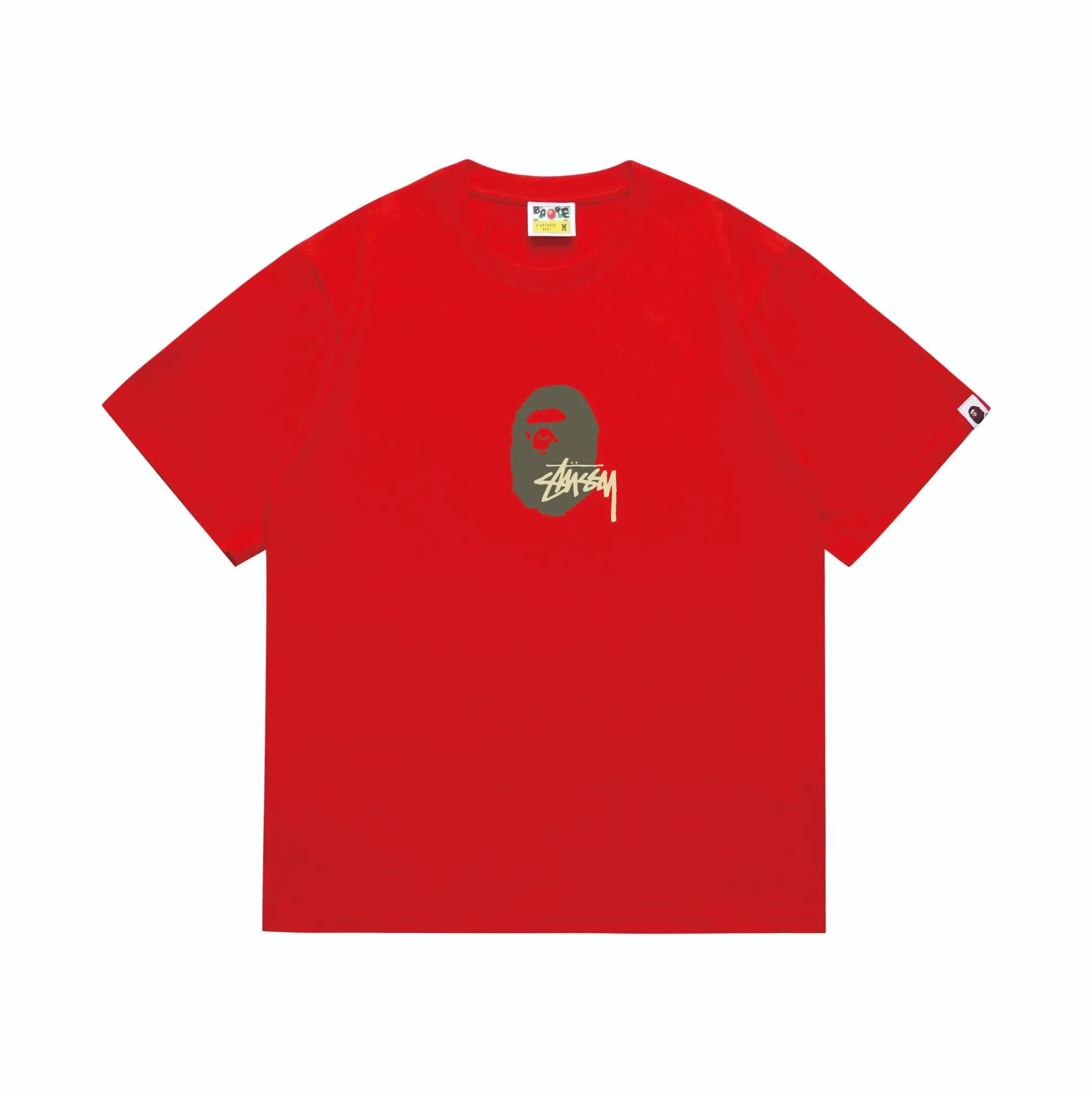 SC210#p110💰 (top version) BAPE×Stussy co-branded Stussy letter ape print T-shirt Made of 260 grams of high-quality high-weave pure cotton fabric, double yarn combed, soft texture and no pilling Imported environmentally friendly printing glue, bright and three-dimensional pattern, quality 💥Same style for men and women, the upper body is fashionable Color: black and yellow print, white and yellow print, gray and yellow print, pink and yellow print, red and yellow print, white and black print, pink and black print Red and black printing Gray and black printing White and purple printing Pink and purple printing Red and purple printing Gray and purple printing Size: S M L XL XXL