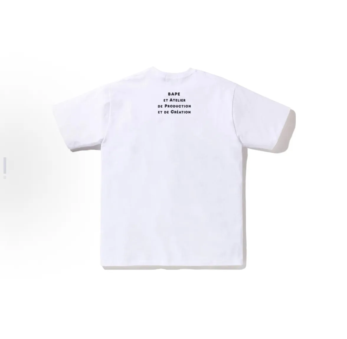 P110 001181 BAPE x A.P.C joint model FW22 cartoon print round neck pullover short-sleeved T-shirt, same style for men and women, size smlxlxxl, black and white