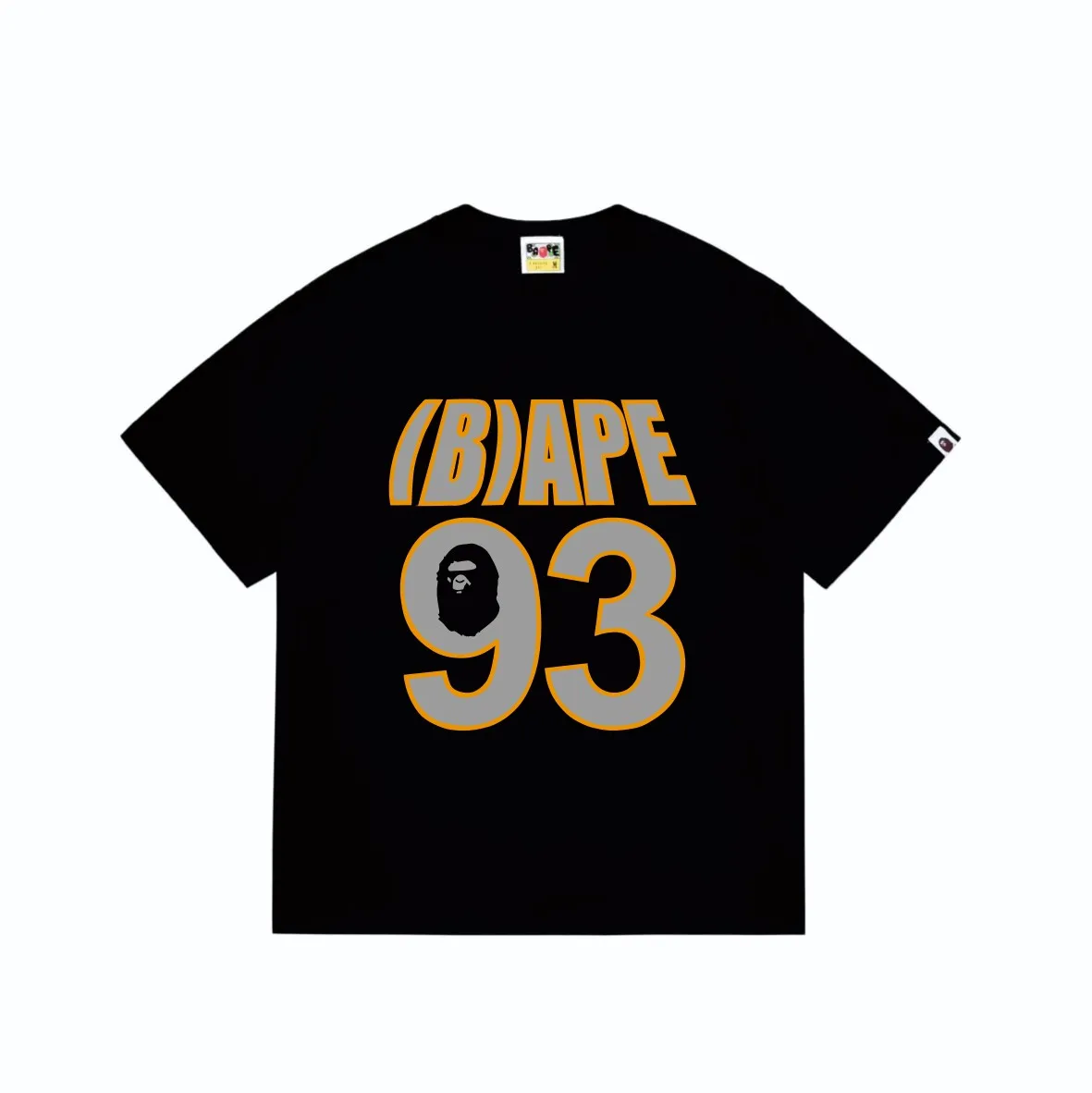SC230#p110💰 (top version) BAPE ape-man head WGM alphanumeric printed round neck T-shirt Made of 260 grams of high-quality high-weave pure cotton fabric, double yarn combed, soft and non-pilling texture, imported environmentally friendly printing glue, bright and three-dimensional pattern, quality 💥Same style for men and women. The upper body is trendy. Color: black white Size: S M L XL XXL