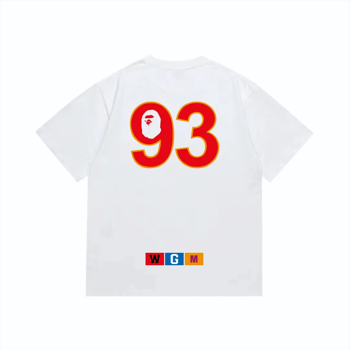 SC230#p110💰 (top version) BAPE ape-man head WGM alphanumeric printed round neck T-shirt Made of 260 grams of high-quality high-weave pure cotton fabric, double yarn combed, soft and non-pilling texture, imported environmentally friendly printing glue, bright and three-dimensional pattern, quality 💥Same style for men and women. The upper body is trendy. Color: black white Size: S M L XL XXL