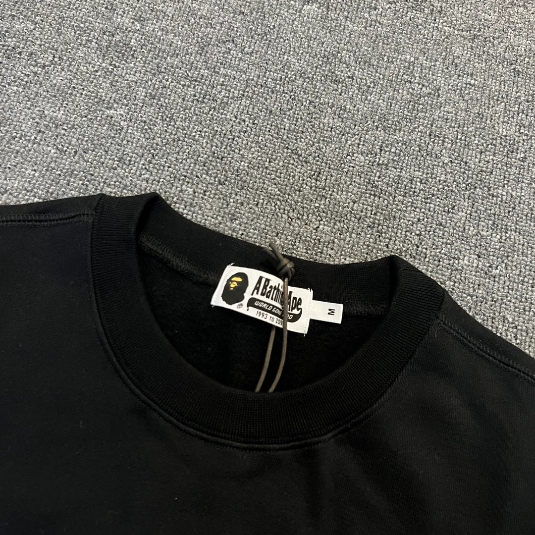 💰250 BAPE camouflage ape head letter print round neck sweatshirt Customized fabric high quality 420g pure cotton weight Couple model: S-XXL [black gray]