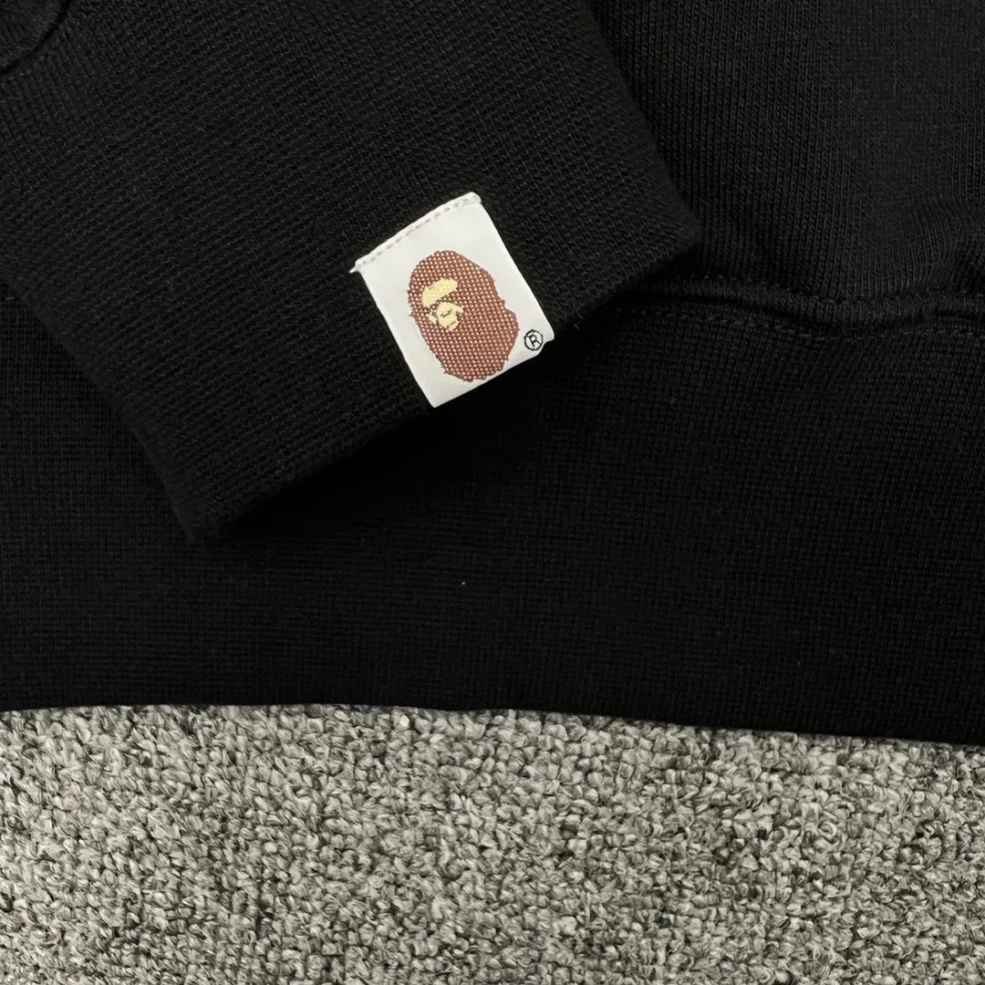💰250 BAPE camouflage ape head letter print round neck sweatshirt Customized fabric high quality 420g pure cotton weight Couple model: S-XXL [black gray]
