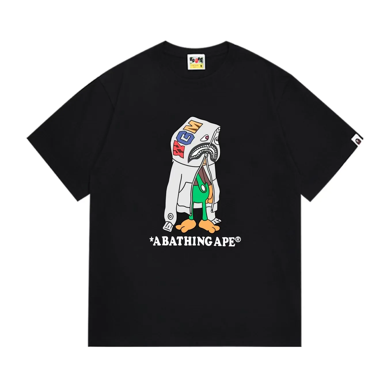 SC271#p110💰 (top version) BAPE uses 260 grams of high-quality high-weave pure cotton fabric, double yarn combed, soft texture and no pilling, imported environmentally friendly printing glue, bright and three-dimensional pattern, quality 💥Same style for men and women, the upper body is fashionable Color: black white Size: S M L XL XXL