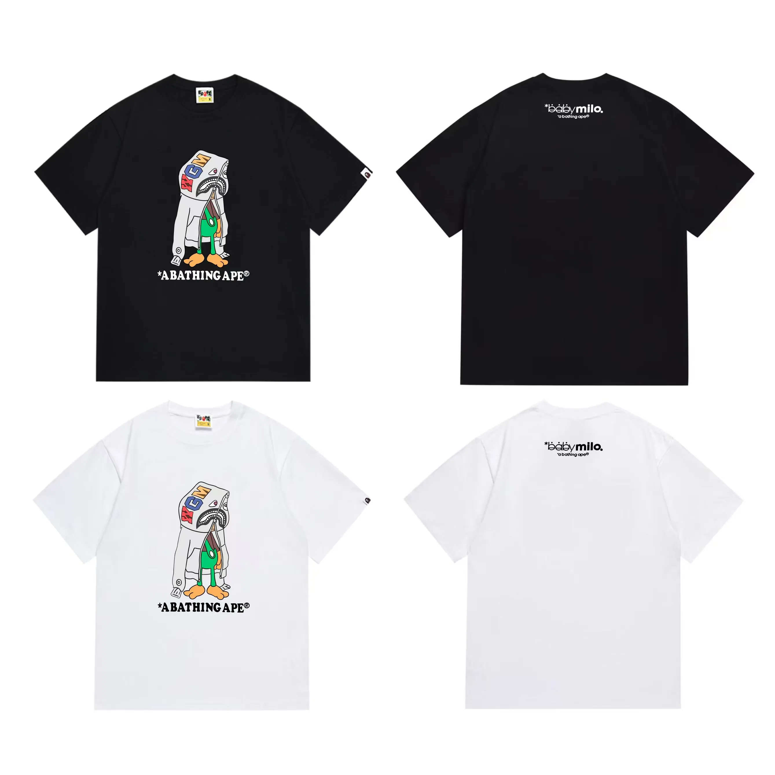 SC271#p110💰 (top version) BAPE uses 260 grams of high-quality high-weave pure cotton fabric, double yarn combed, soft texture and no pilling, imported environmentally friendly printing glue, bright and three-dimensional pattern, quality 💥Same style for men and women, the upper body is fashionable Color: black white Size: S M L XL XXL