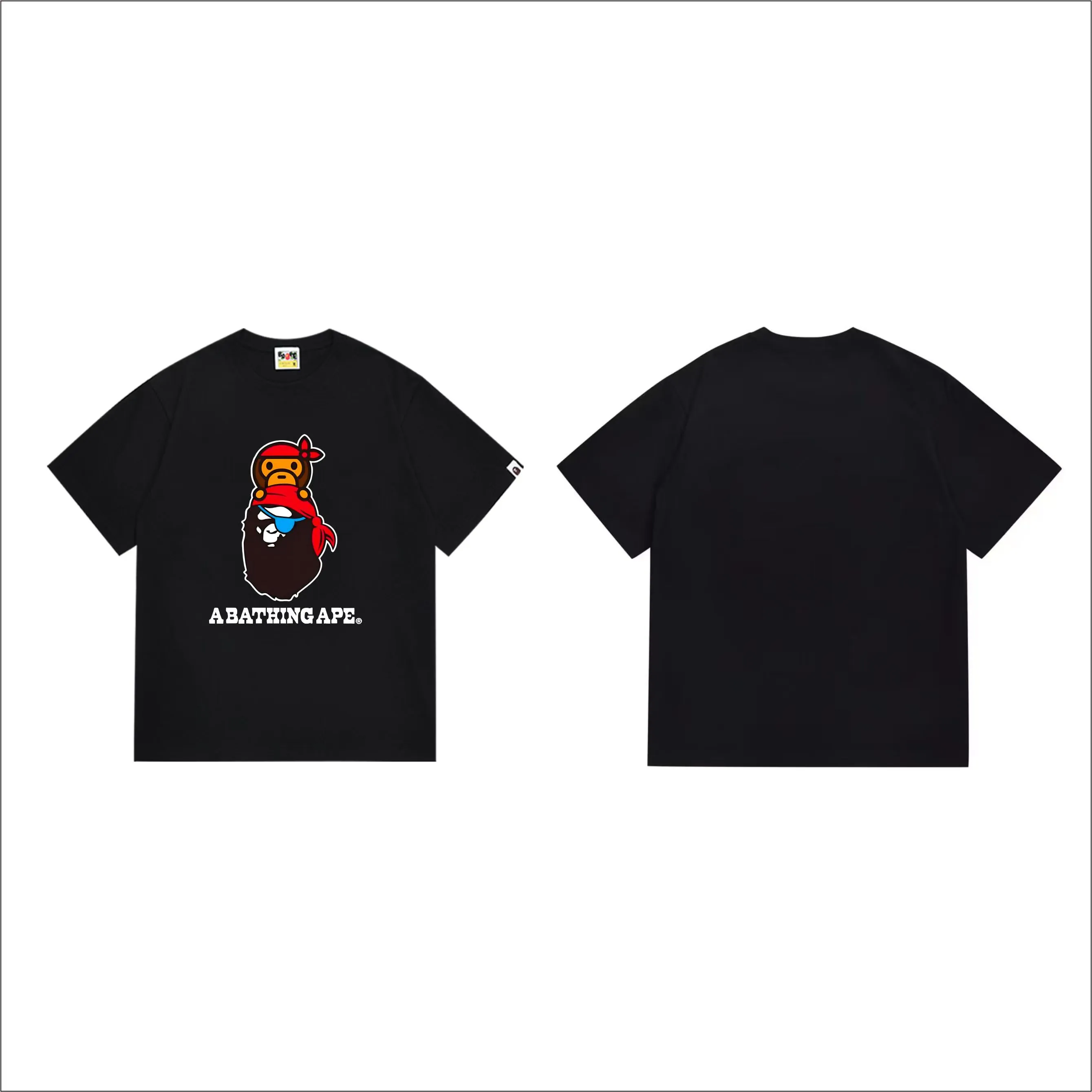 SC284#p110💰 (top version) BAPE uses 260 grams of high-quality high-weave pure cotton fabric, double yarn combed, soft texture and no pilling, imported environmentally friendly printing glue, bright and three-dimensional pattern, quality 💥Same style for men and women, the upper body is fashionable Color: black white Size: S M L XL XXL