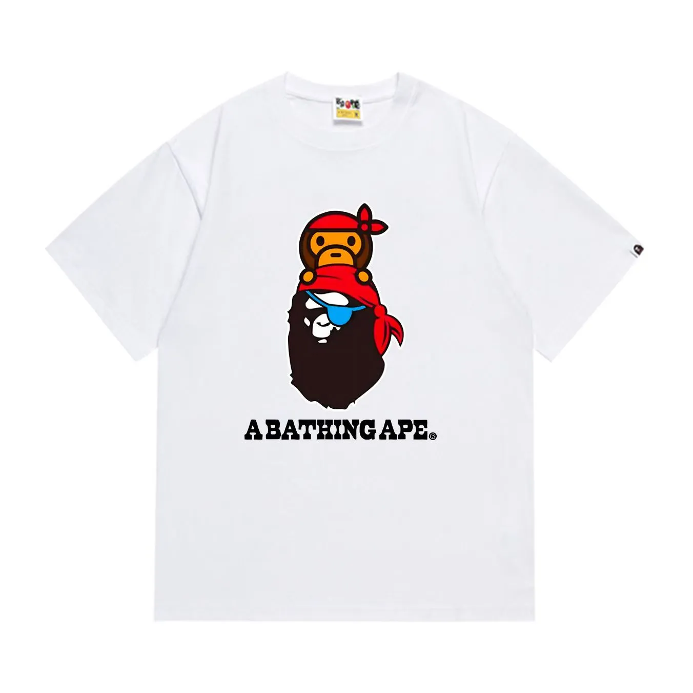 SC284#p110💰 (top version) BAPE uses 260 grams of high-quality high-weave pure cotton fabric, double yarn combed, soft texture and no pilling, imported environmentally friendly printing glue, bright and three-dimensional pattern, quality 💥Same style for men and women, the upper body is fashionable Color: black white Size: S M L XL XXL