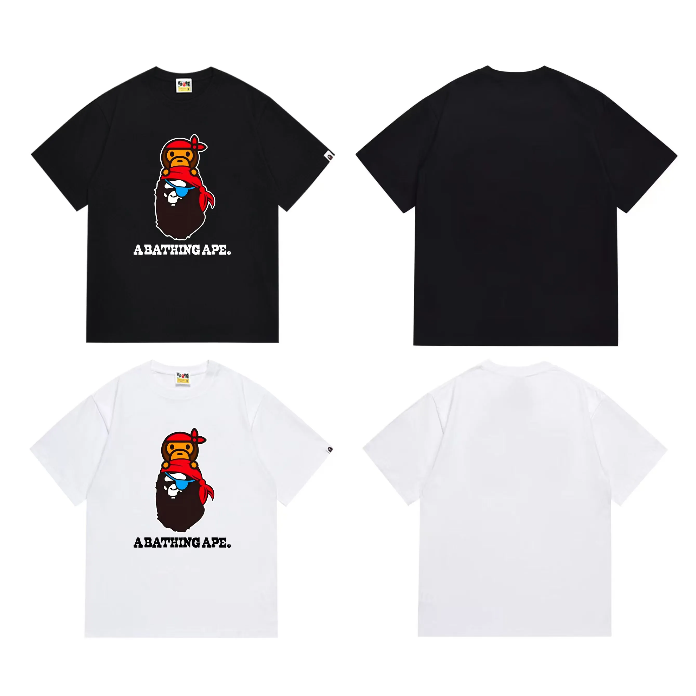 SC284#p110💰 (top version) BAPE uses 260 grams of high-quality high-weave pure cotton fabric, double yarn combed, soft texture and no pilling, imported environmentally friendly printing glue, bright and three-dimensional pattern, quality 💥Same style for men and women, the upper body is fashionable Color: black white Size: S M L XL XXL