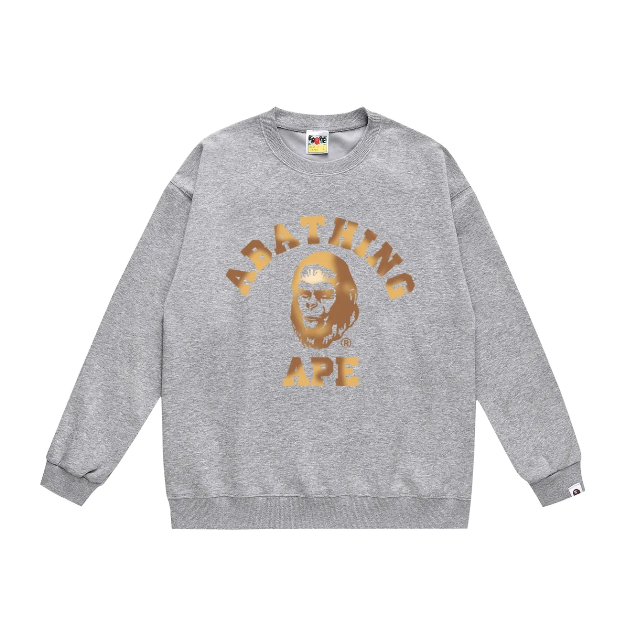 P150 model number SC487# terry 75 plus velvet 80 (top version) BAPE COLLEGE GRAPHIC TEE comic letter round neck sweatshirt Made of 350g large terry (drop shoulder large version) fabric, soft and non-pilling texture, imported environmentally friendly printing glue, bright and three-dimensional pattern, quality 💥Same style for men and women, the upper body is fashionable Color: black gold, white gold, gray gold, black blue, white blue, gray blue Size: S M L XL XXL