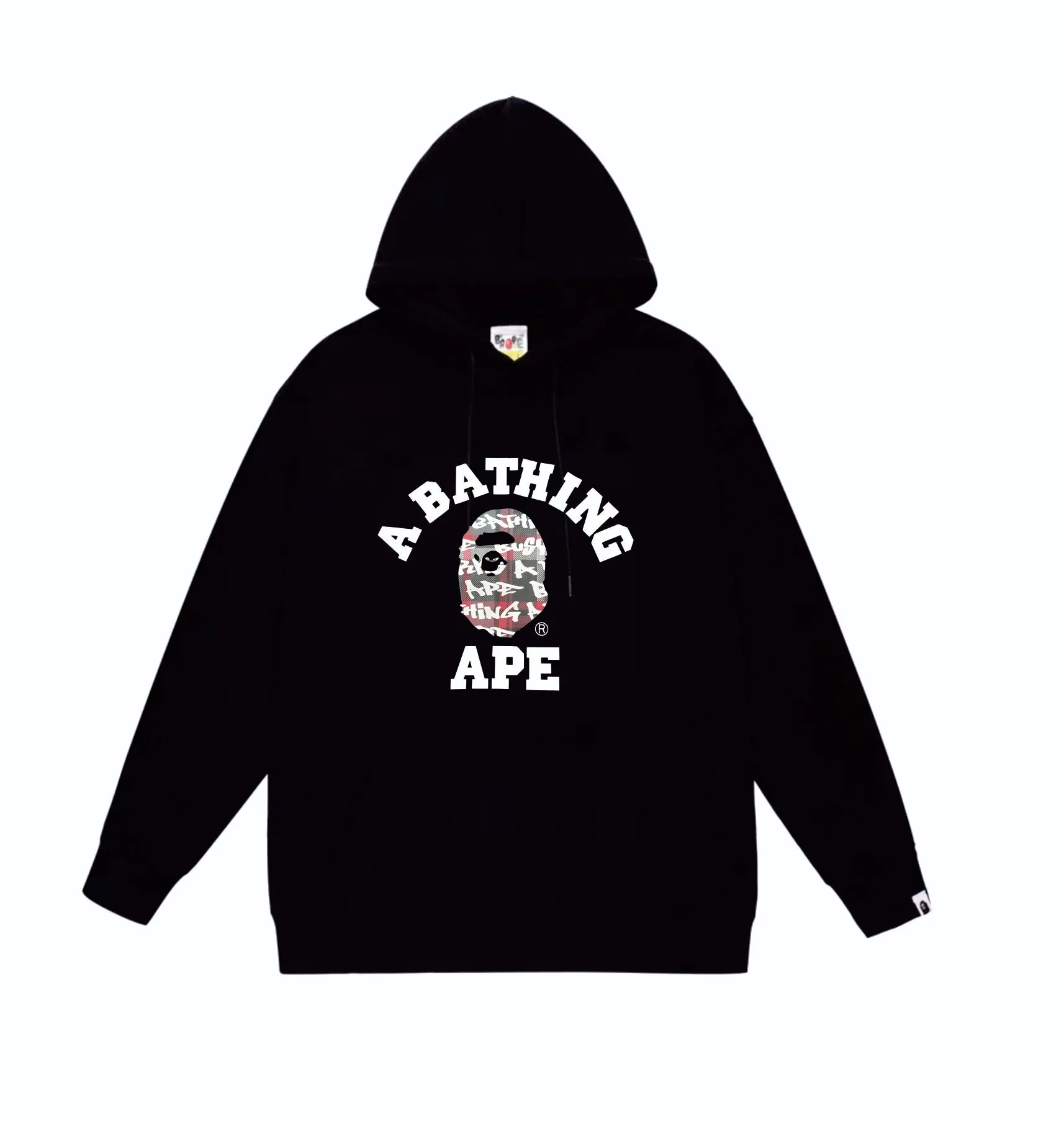 P160 model number SC859# terry 80 plus velvet 90 (top version) BAPE ape head letter print graffiti plaid pattern hooded sweatshirt Made of 380g large terry (drop shoulder large version) fabric, soft and non-pilling texture, imported environmentally friendly printing glue, bright and three-dimensional pattern, quality 💥Same style for men and women. The upper body is trendy. Color: black and blue, white and blue, gray and blue, black and red, white and red, gray and blue. Size: S M L XL XXL