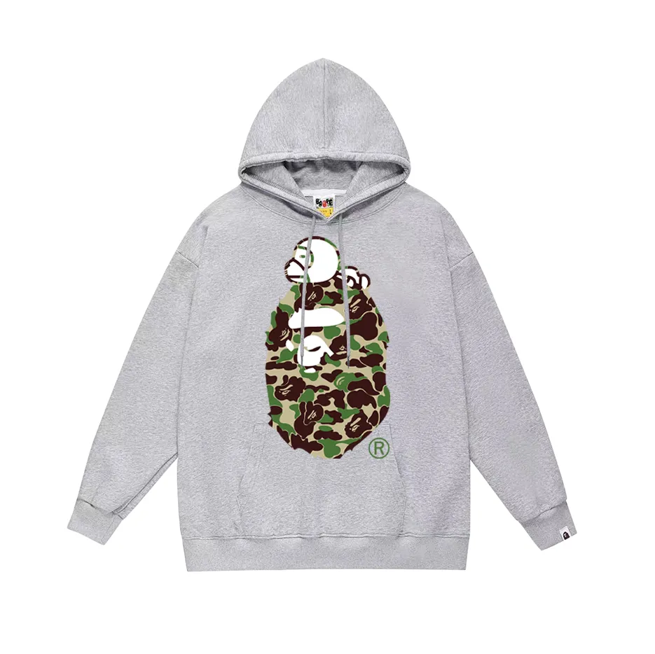 Model No. SC746# Terry p160 plus velvet 180💰 (top version) BAPE sleeping monkey ape head pattern hooded sweatshirt. Made of 380g large terry (drop shoulder large version) fabric, soft texture and no pilling. Imported environmentally friendly printing glue. The pattern is bright and three-dimensional. Quality💥Same style for men and women. The upper body is trendy. Color: black pink, white pink, gray pink, black blue, white blue, gray blue, black green, white green Gray green Size: S M L XL XXL