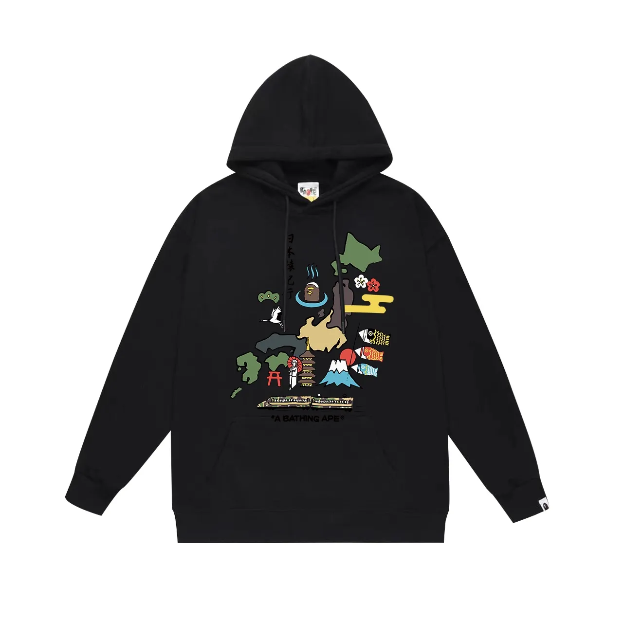 Model No. SC728# Terry p160 plus velvet 180💰 (top version) BAPE Japan Ape Journey Monkey Head Letter Printed Hooded Sweater Made of 380g large terry (drop shoulder large version) fabric, soft and non-pilling, imported environmentally friendly printing glue, bright and three-dimensional pattern, quality 💥Same style for men and women, the upper body is trendy Color: Black White Gray Size: S M L XL XXL