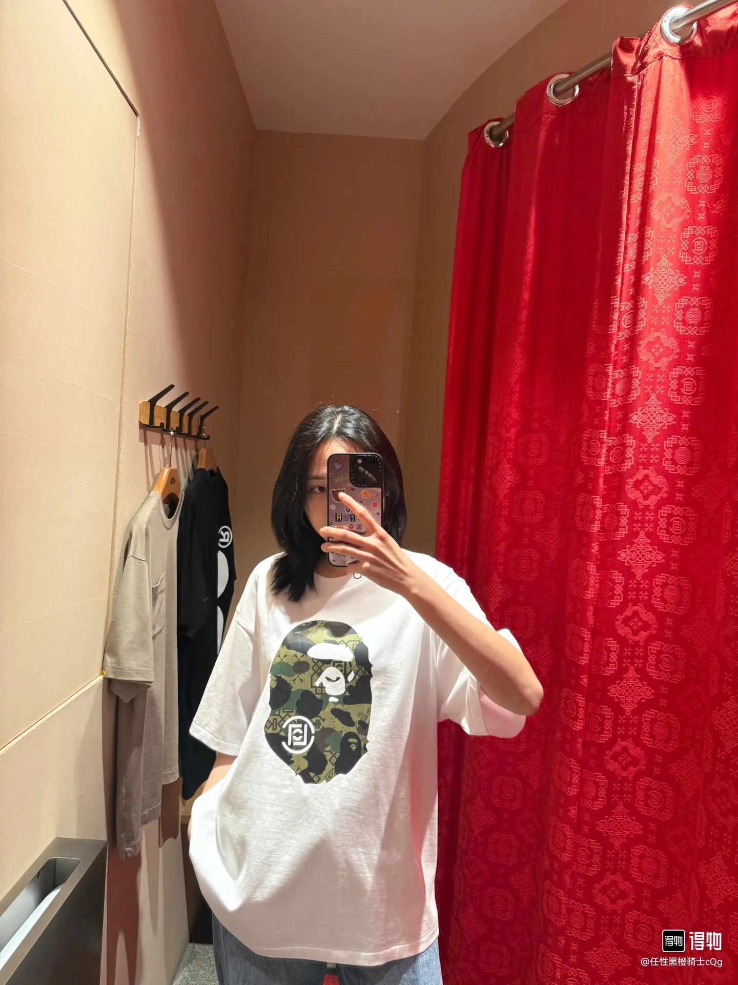 P110 001051 BAPE x CLOT joint model SS25 camouflage pattern round neck short-sleeved T-shirt on the chest, same style for men and women, size smlxlxxl, black and white