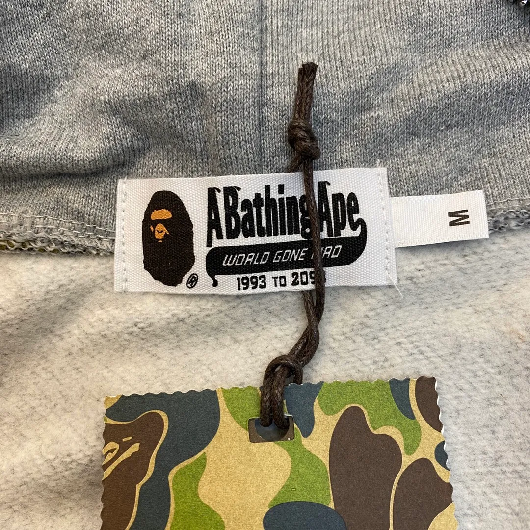 💰380 BAPE design shark splicing camouflage WGM classic logo couple model: S—XXL [grey black]