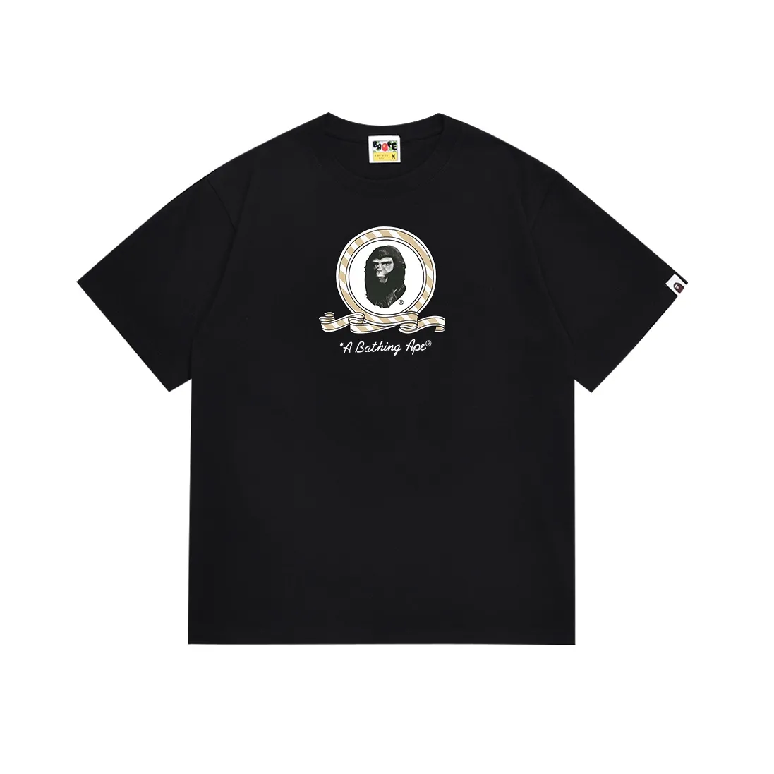 SC095#p110💰 (top version) BAPE ape star letter printed short-sleeved T-shirt Made of 260 grams of high-quality high-weave pure cotton fabric, double yarn combed, soft texture and no pilling Imported environmentally friendly printing glue, bright and three-dimensional pattern, quality 💥Same style for men and women, the upper body is fashionable Color: black white Size: S M L XL XXL