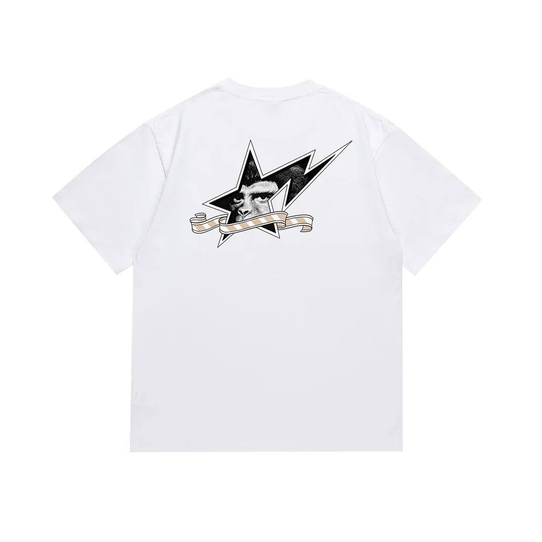 SC095#p110💰 (top version) BAPE ape star letter printed short-sleeved T-shirt Made of 260 grams of high-quality high-weave pure cotton fabric, double yarn combed, soft texture and no pilling Imported environmentally friendly printing glue, bright and three-dimensional pattern, quality 💥Same style for men and women, the upper body is fashionable Color: black white Size: S M L XL XXL
