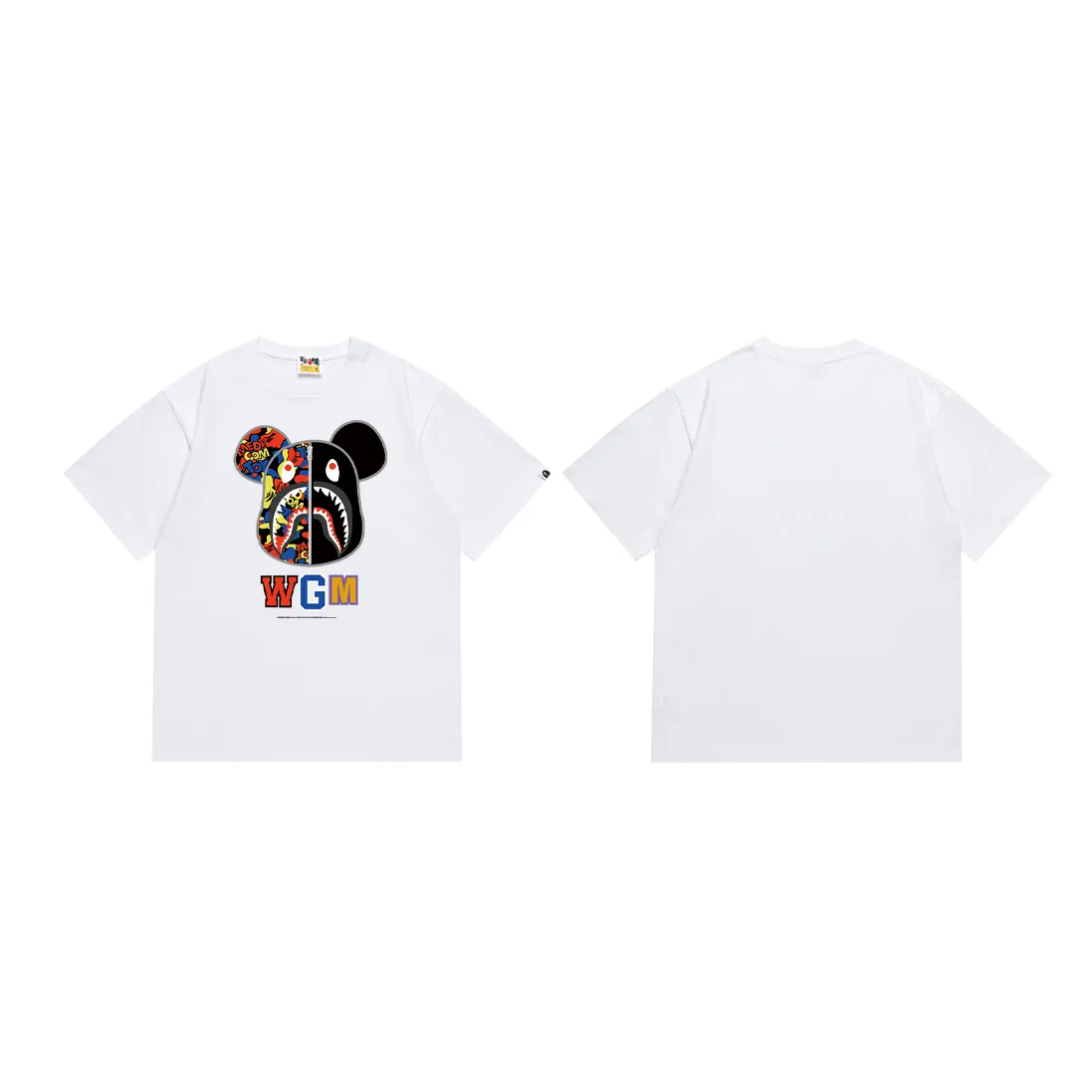 P110 SC043# (top version) BAPE MEDICOM TOY BE@R Camouflage Violent Bear Co-branded Made of 260 grams of high-quality high-weave pure cotton fabric, double yarn combed, soft and non-pilling texture, imported environmentally friendly printing glue, bright and three-dimensional pattern, quality 💥Same style for men and women, the upper body is fashionable Color: Black White Size: S M L XL XXL