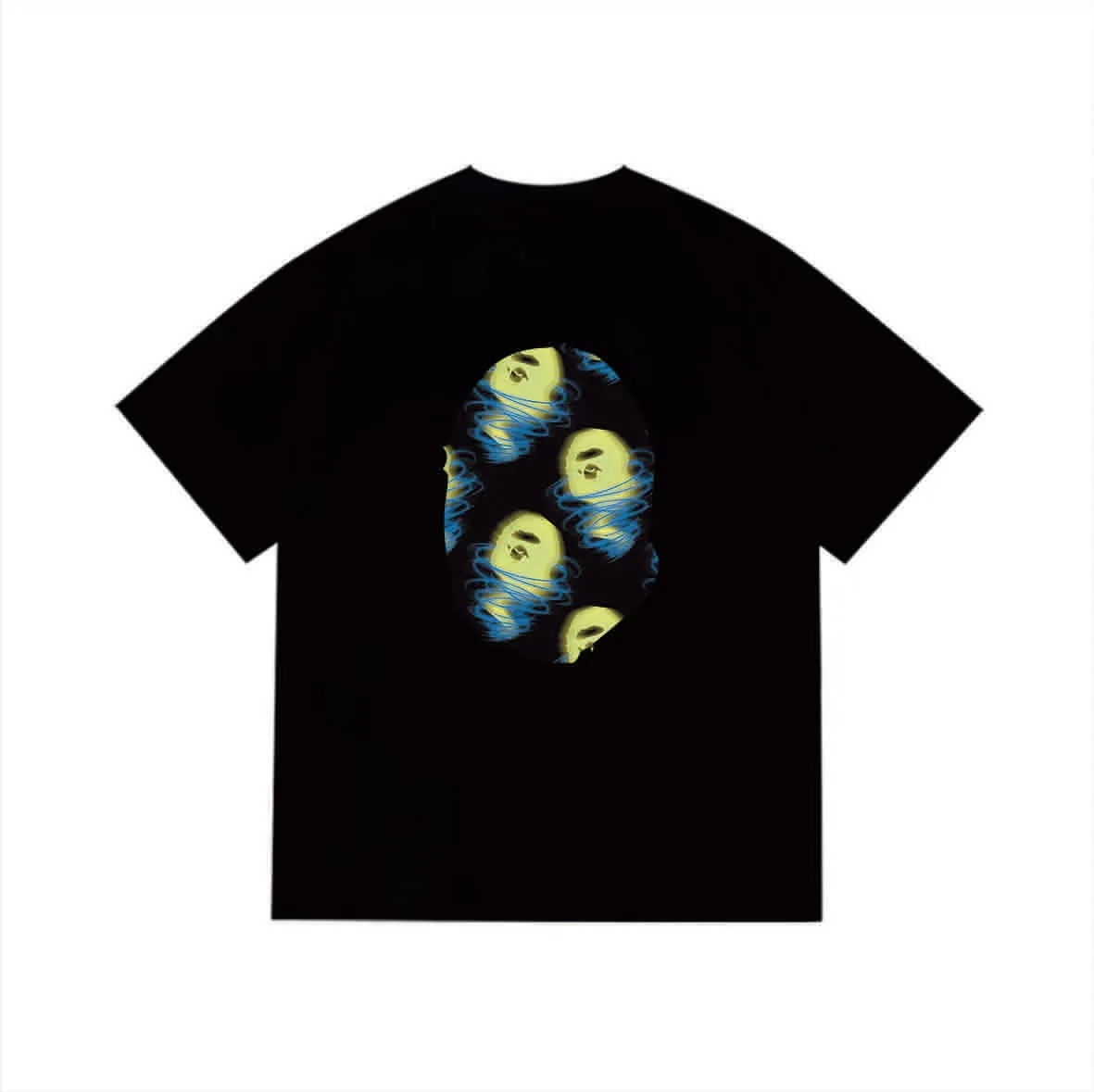 SC1033#p110💰 (top version) BAPE uses 260 grams of high-quality high-weave pure cotton fabric, double yarn combed, soft and non-pilling texture, imported environmentally friendly printing glue, bright and three-dimensional pattern, quality 💥Same style for men and women, the upper body is fashionable Color: Black White Size: S M L XL XXL