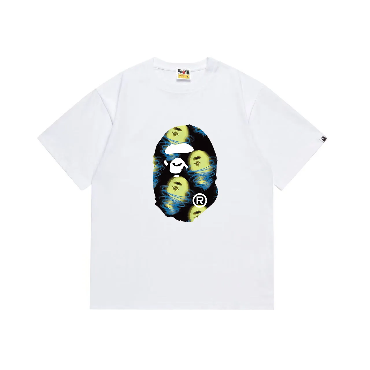 SC1033#p110💰 (top version) BAPE uses 260 grams of high-quality high-weave pure cotton fabric, double yarn combed, soft and non-pilling texture, imported environmentally friendly printing glue, bright and three-dimensional pattern, quality 💥Same style for men and women, the upper body is fashionable Color: Black White Size: S M L XL XXL