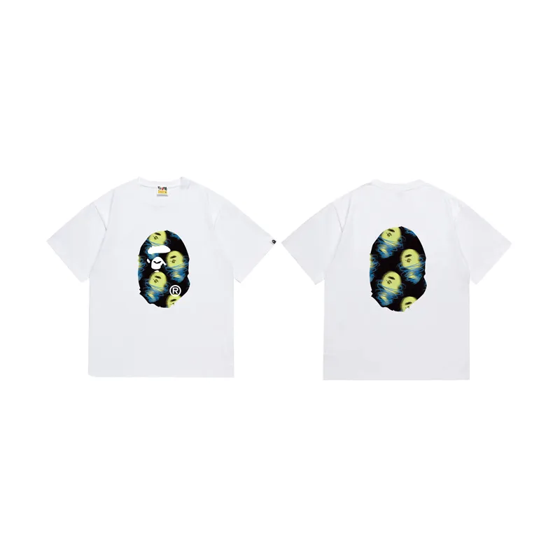 SC1033#p110💰 (top version) BAPE uses 260 grams of high-quality high-weave pure cotton fabric, double yarn combed, soft and non-pilling texture, imported environmentally friendly printing glue, bright and three-dimensional pattern, quality 💥Same style for men and women, the upper body is fashionable Color: Black White Size: S M L XL XXL