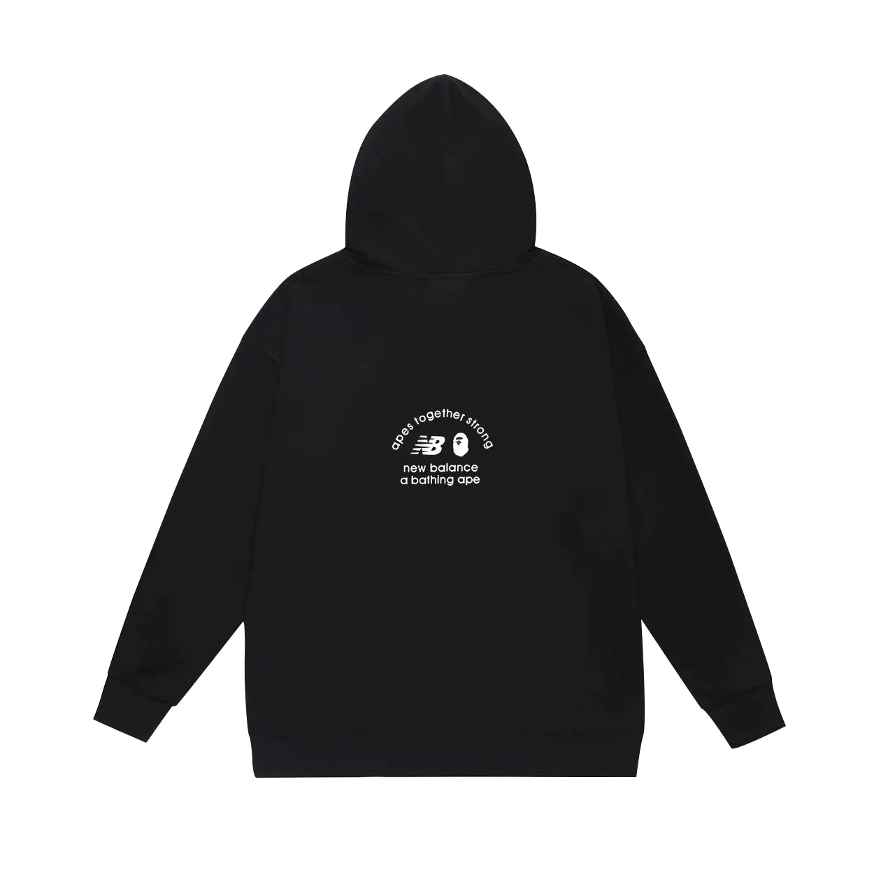 Model No. SC653#terry p160 plus velvet p180💰 (top version) BAPE Ape Man Head co-branded NB letter printed hooded sweatshirt. Made of 380g large terry 430g silver fox velvet (drop shoulder large version) fabric. The texture is soft and non-pilling. Imported environmentally friendly printing glue. The pattern is bright and three-dimensional. Quality💥Same style for men and women. The upper body is trendy. Color: black white gray Size: S M L XL XXL
