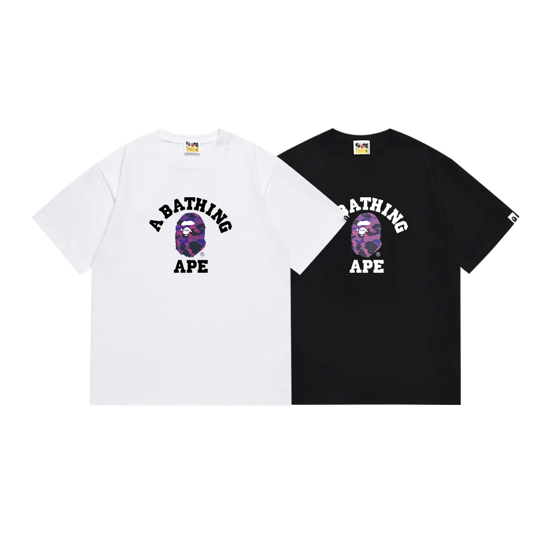 SC162#p110💰 (Top version) BAPE classic monogram ape head printed short-sleeved T-shirt Made of 260 grams of high-quality high-weave pure cotton fabric, double yarn combed, soft texture and no pilling Imported environmentally friendly printing glue, bright and three-dimensional pattern, quality 💥Same style for men and women, the upper body is fashionable Color: black white Size: S M L XL XXL