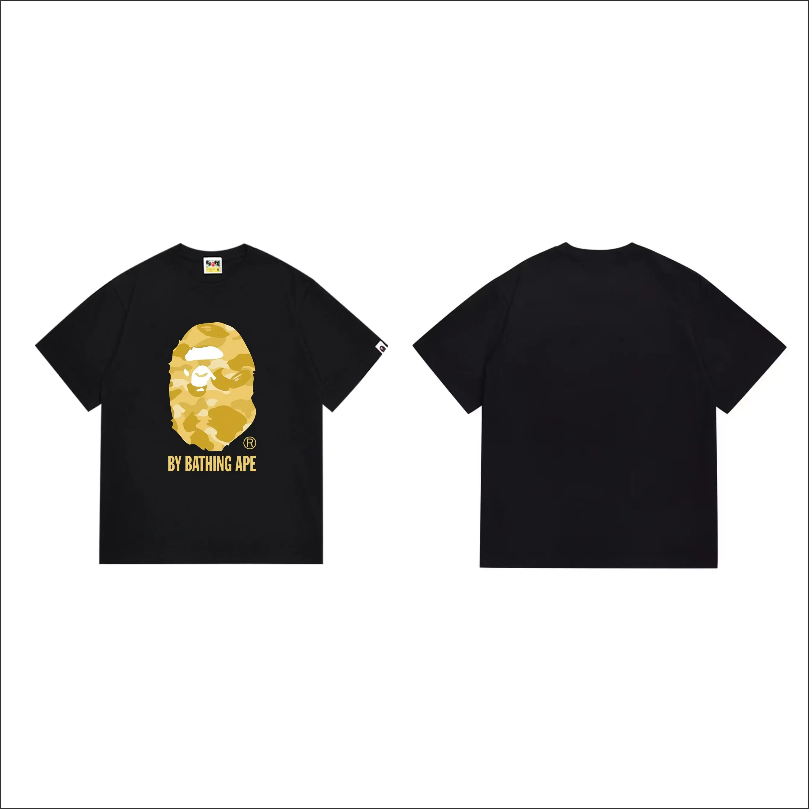 SC289#p110💰 (top version) BAPE uses 260 grams of high-quality high-weave pure cotton fabric, double yarn combed, soft texture and no pilling, imported environmentally friendly printing glue, bright and three-dimensional pattern, quality 💥Same style for men and women, the upper body is fashionable Color: black white Size: S M L XL XXL