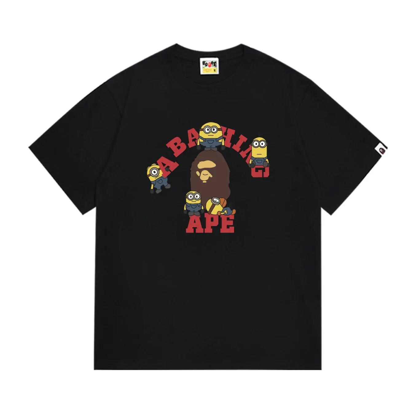 SC1024#p110💰 (top version) BAPE uses 260 grams of high-quality high-weave pure cotton fabric, double yarn combed, soft and non-pilling texture, imported environmentally friendly printing glue, bright and three-dimensional pattern, quality 💥Same style for men and women, the upper body is fashionable Color: Black White Size: S M L XL XXL