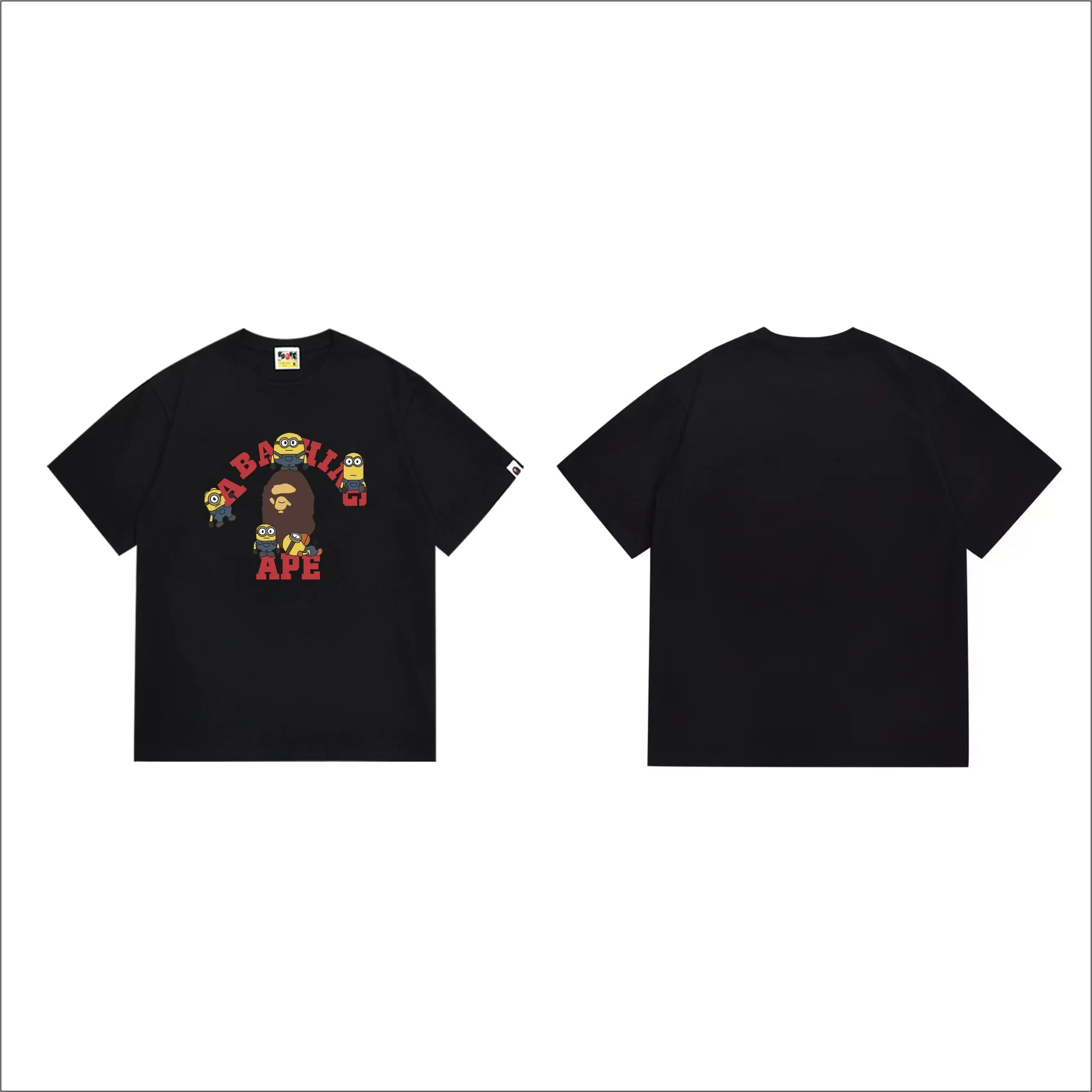 SC1024#p110💰 (top version) BAPE uses 260 grams of high-quality high-weave pure cotton fabric, double yarn combed, soft and non-pilling texture, imported environmentally friendly printing glue, bright and three-dimensional pattern, quality 💥Same style for men and women, the upper body is fashionable Color: Black White Size: S M L XL XXL