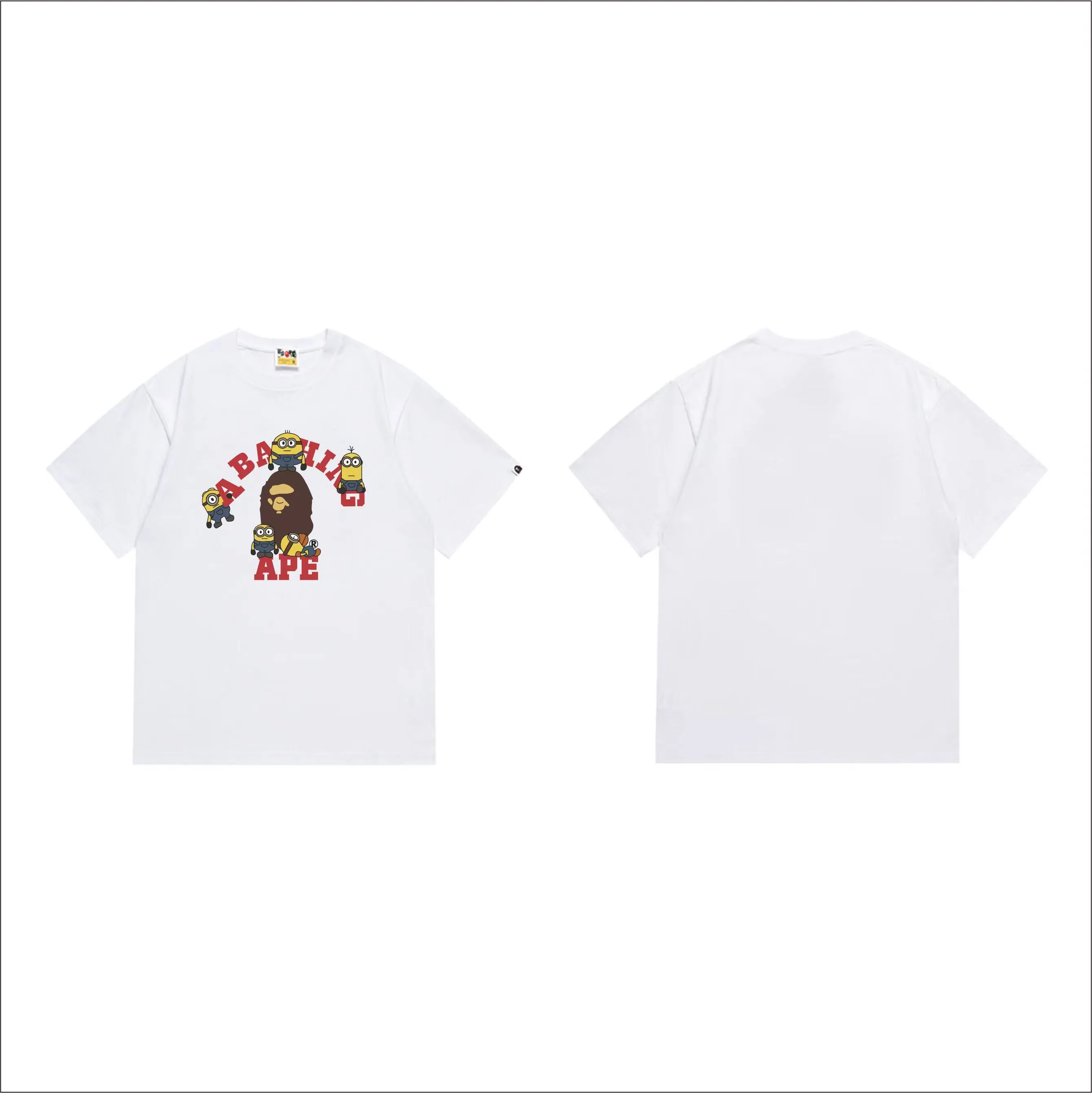 SC1024#p110💰 (top version) BAPE uses 260 grams of high-quality high-weave pure cotton fabric, double yarn combed, soft and non-pilling texture, imported environmentally friendly printing glue, bright and three-dimensional pattern, quality 💥Same style for men and women, the upper body is fashionable Color: Black White Size: S M L XL XXL