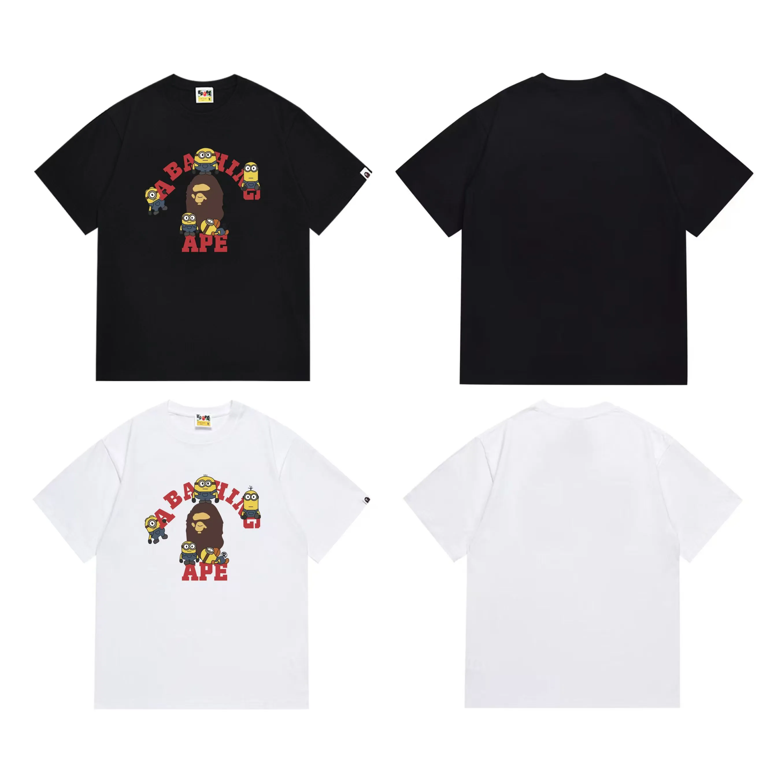 SC1024#p110💰 (top version) BAPE uses 260 grams of high-quality high-weave pure cotton fabric, double yarn combed, soft and non-pilling texture, imported environmentally friendly printing glue, bright and three-dimensional pattern, quality 💥Same style for men and women, the upper body is fashionable Color: Black White Size: S M L XL XXL
