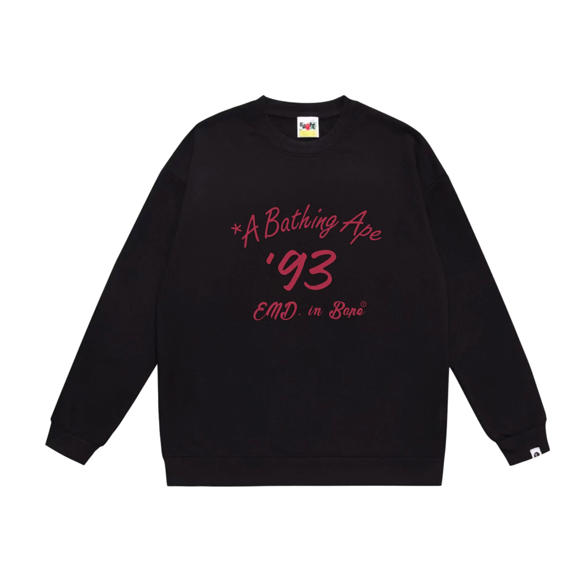 P170 model number SC565# terry 80 plus velvet 85 (top version) BAPE×END co-branded alphanumeric bowling print round neck sweatshirt Made of 350g large terry (drop shoulder large version) fabric, soft texture and no pilling Imported environmentally friendly printing glue The pattern is bright and three-dimensional Quality 💥Same style for men and women The upper body is trendy Color: black white gray Size: S M L XL XXL