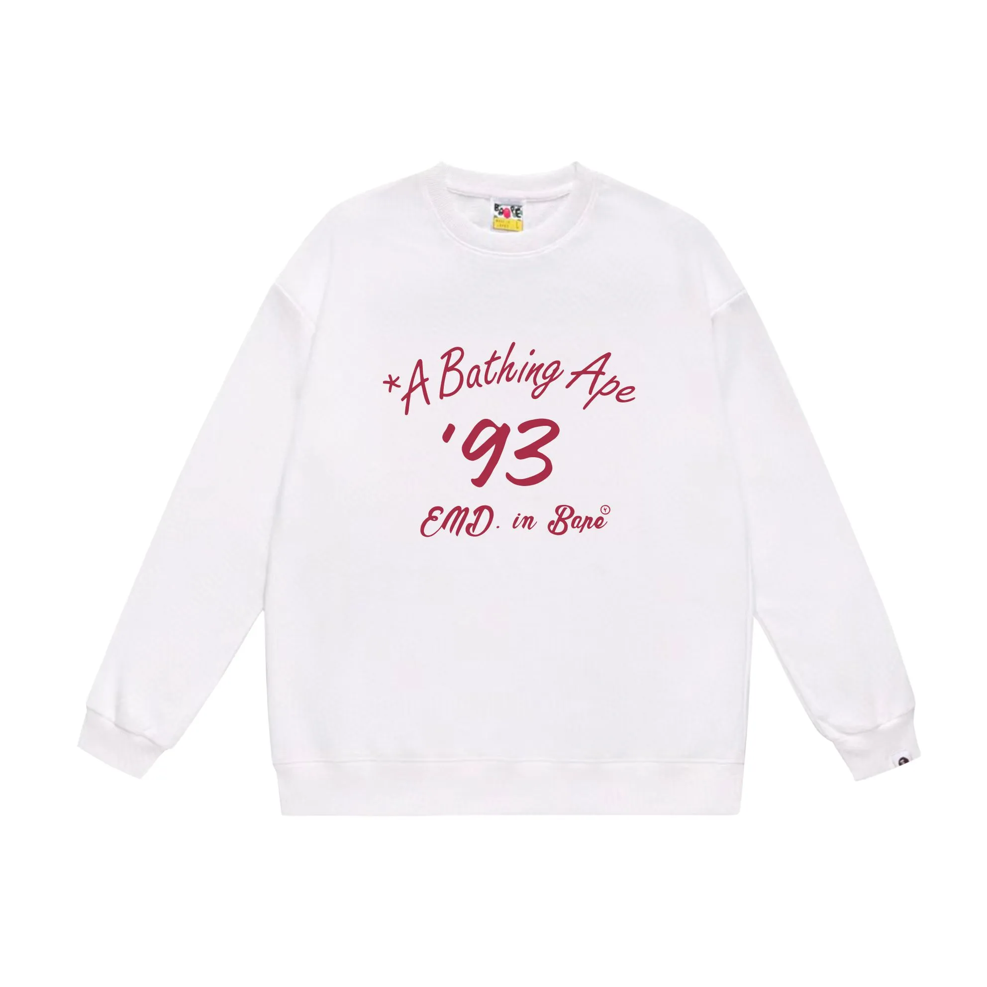 P170 model number SC565# terry 80 plus velvet 85 (top version) BAPE×END co-branded alphanumeric bowling print round neck sweatshirt Made of 350g large terry (drop shoulder large version) fabric, soft texture and no pilling Imported environmentally friendly printing glue The pattern is bright and three-dimensional Quality 💥Same style for men and women The upper body is trendy Color: black white gray Size: S M L XL XXL