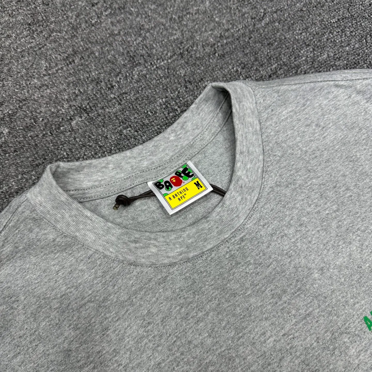 💰140 BAPE watermark pattern short-sleeved T-shirt 280g weight linen cotton fabric ZP version couple style: S-XXL [white gray]