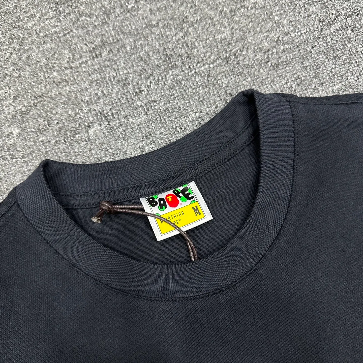💰140 BAPE ape head letter 1993 digital printed short-sleeved T-shirt 280g weight linen cotton fabric ZP version couple style: S-XXL [charcoal gray white]