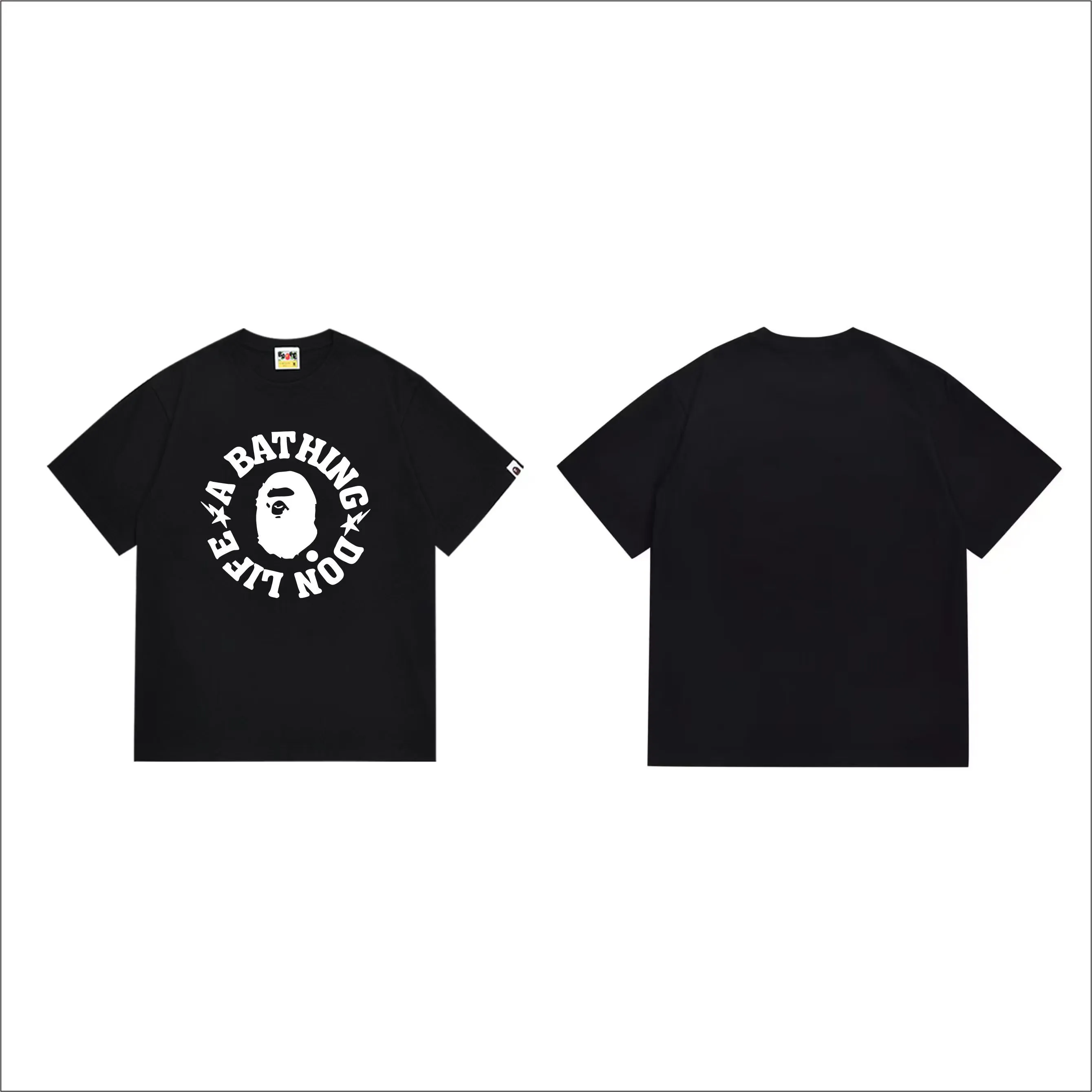 SC273#p110💰 (top version) BAPE uses 260 grams of high-quality high-weave pure cotton fabric, double yarn combed, soft texture and no pilling, imported environmentally friendly printing glue, bright and three-dimensional pattern, quality 💥Same style for men and women, the upper body is fashionable Color: black white Size: S M L XL XXL