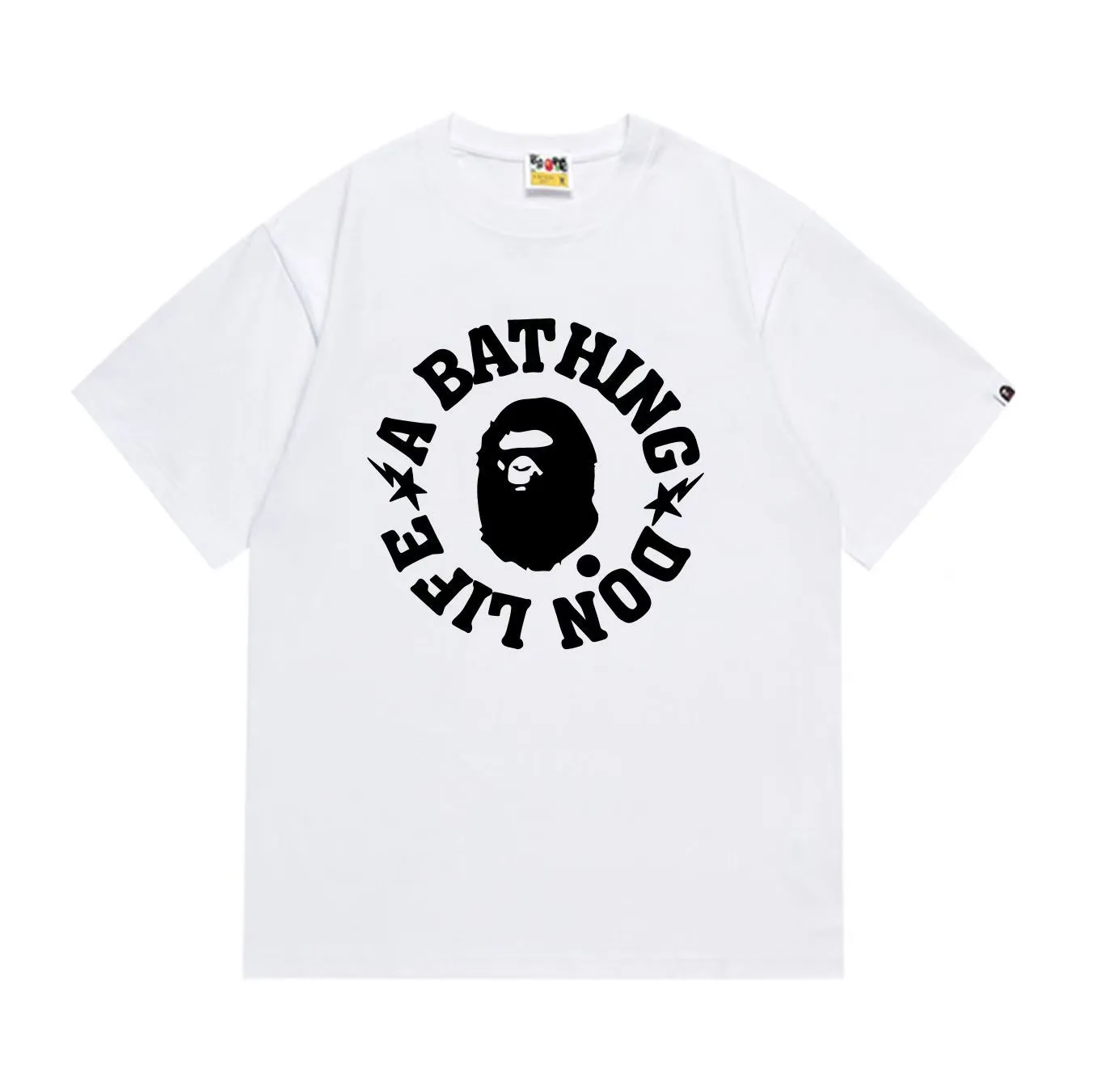 SC273#p110💰 (top version) BAPE uses 260 grams of high-quality high-weave pure cotton fabric, double yarn combed, soft texture and no pilling, imported environmentally friendly printing glue, bright and three-dimensional pattern, quality 💥Same style for men and women, the upper body is fashionable Color: black white Size: S M L XL XXL