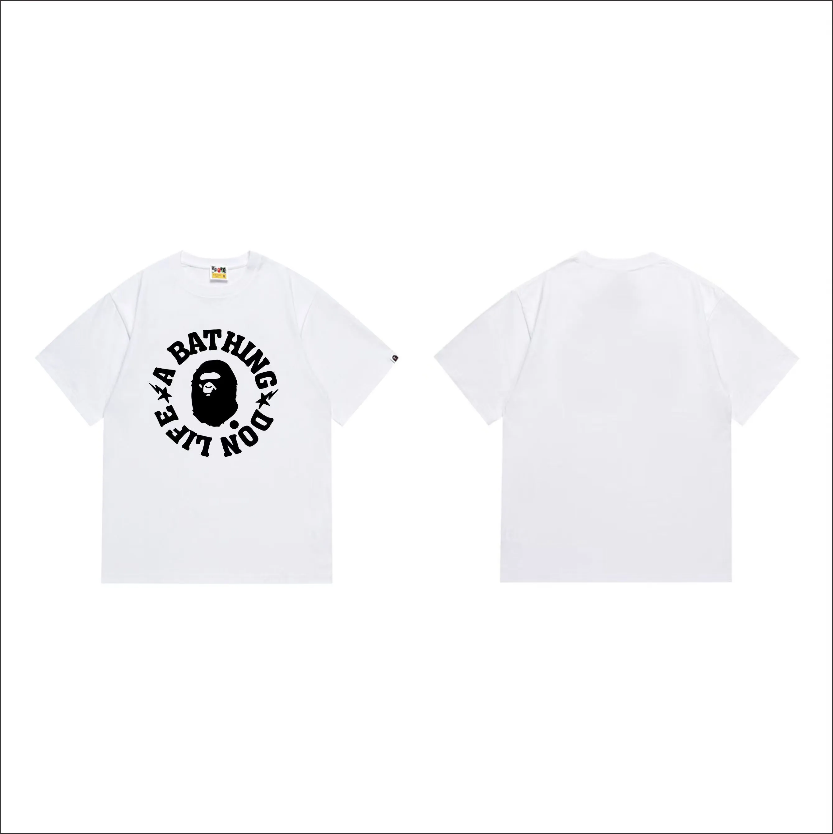 SC273#p110💰 (top version) BAPE uses 260 grams of high-quality high-weave pure cotton fabric, double yarn combed, soft texture and no pilling, imported environmentally friendly printing glue, bright and three-dimensional pattern, quality 💥Same style for men and women, the upper body is fashionable Color: black white Size: S M L XL XXL