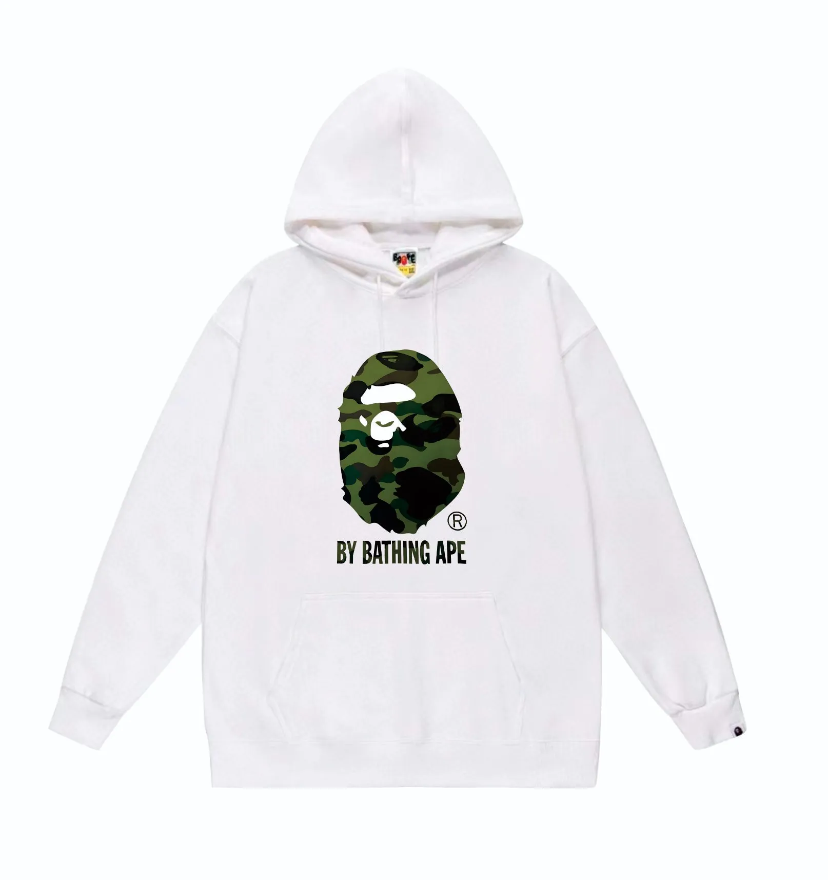 P160 model number SC860# terry 80 plus velvet 90 (top version) BAPE's classic great ape print camouflage hooded sweatshirt. Made of 380g large terry (drop shoulder large version) fabric. The texture is soft and does not pill. Imported environmentally friendly printing glue. The pattern is bright and three-dimensional. Quality💥Same style for men and women. The upper body is trendy. Color: black and yellow, white and yellow, gray and yellow, black and green, white and green, gray and green. Size: S M L XL XXL