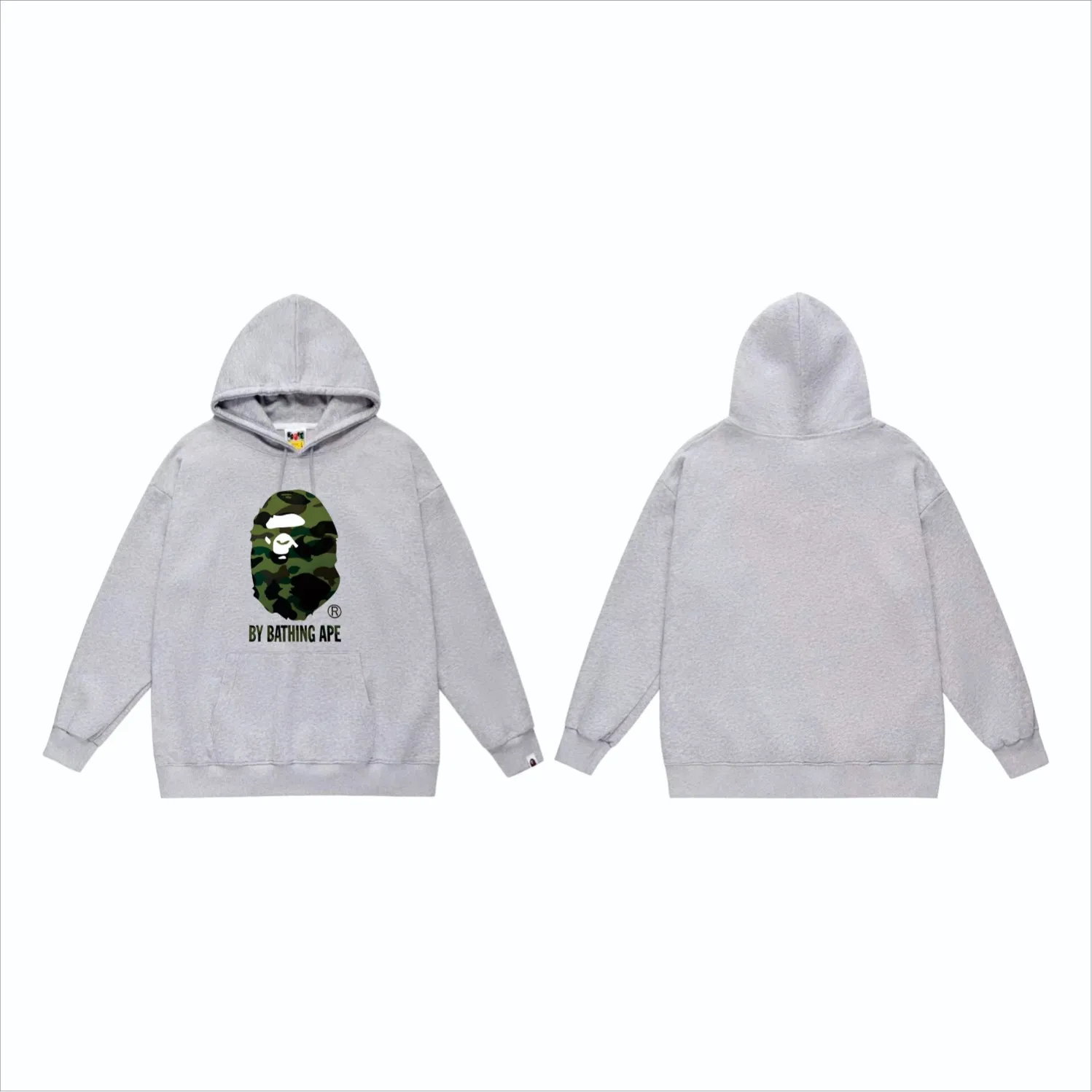 P160 model number SC860# terry 80 plus velvet 90 (top version) BAPE's classic great ape print camouflage hooded sweatshirt. Made of 380g large terry (drop shoulder large version) fabric. The texture is soft and does not pill. Imported environmentally friendly printing glue. The pattern is bright and three-dimensional. Quality💥Same style for men and women. The upper body is trendy. Color: black and yellow, white and yellow, gray and yellow, black and green, white and green, gray and green. Size: S M L XL XXL