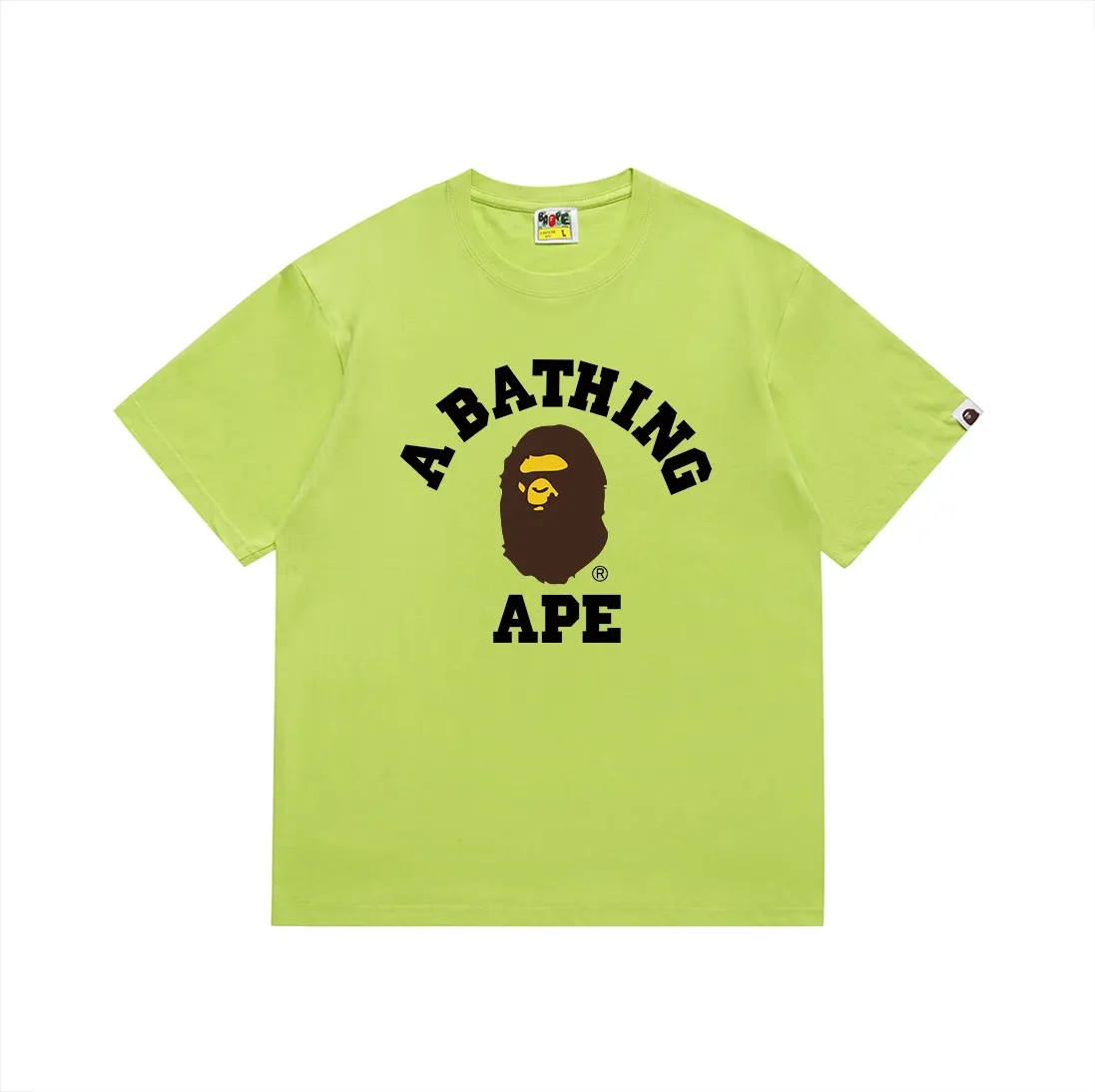P110 SC057# (top version) BAPE Ape Man's Little Head classic letter printed short-sleeved T-shirt Made of 260 grams of high-quality high-weave pure cotton fabric, double yarn combed, soft texture and no pilling Imported environmentally friendly printing glue, bright and three-dimensional pattern, quality 💥unisex style, the upper body is trendy Color: black, burgundy, Klein blue, raspberry, brown, white, navy blue, fluorescent green, sky blue, apricot, khaki, floral gray Pink white Pink black Size: S M L XL XXL