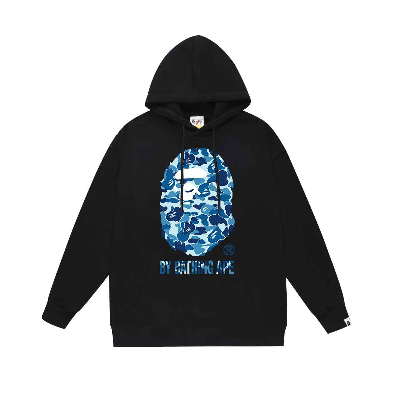 Model No. SC675# terry p160 plus velvet p180💰 (top version) BAPE camouflage ape head LOGO printed hooded sweatshirt. Made of 380g large terry 430g silver fox velvet (drop shoulder large version) fabric. The texture is soft and non-pilling. Imported environmentally friendly printing glue. The pattern is bright and three-dimensional. Quality💥Same style for men and women. The upper body is trendy. Color: black blue white blue gray blue Size: S M L XL XXL