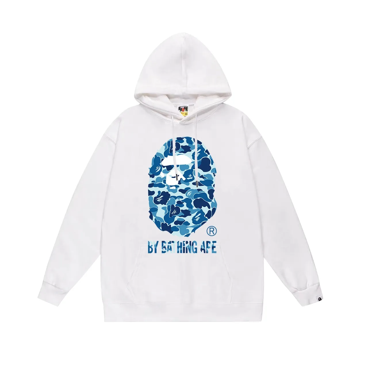 Model No. SC675# terry p160 plus velvet p180💰 (top version) BAPE camouflage ape head LOGO printed hooded sweatshirt. Made of 380g large terry 430g silver fox velvet (drop shoulder large version) fabric. The texture is soft and non-pilling. Imported environmentally friendly printing glue. The pattern is bright and three-dimensional. Quality💥Same style for men and women. The upper body is trendy. Color: black blue white blue gray blue Size: S M L XL XXL