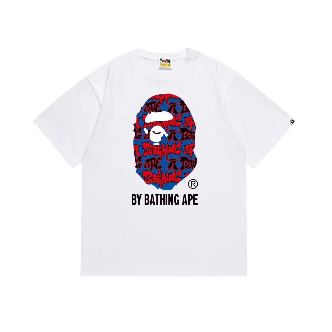 SC121#p110💰 (top version) BAPE camouflage ape head letter printed short-sleeved T-shirt Made of 260 grams of high-quality high-woven pure cotton fabric, double yarn combed, soft texture and no pilling Imported environmentally friendly printing glue, bright and three-dimensional pattern, quality 💥Same style for men and women, the upper body is fashionable Color: black white Size: S M L XL XXL