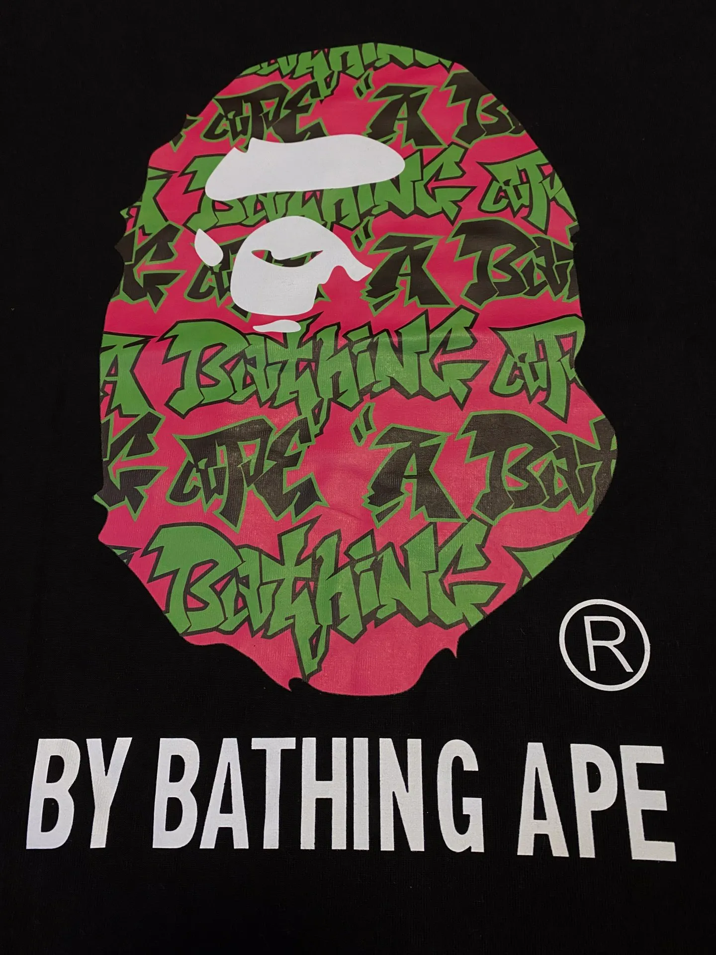 SC121#p110💰 (top version) BAPE camouflage ape head letter printed short-sleeved T-shirt Made of 260 grams of high-quality high-woven pure cotton fabric, double yarn combed, soft texture and no pilling Imported environmentally friendly printing glue, bright and three-dimensional pattern, quality 💥Same style for men and women, the upper body is fashionable Color: black white Size: S M L XL XXL