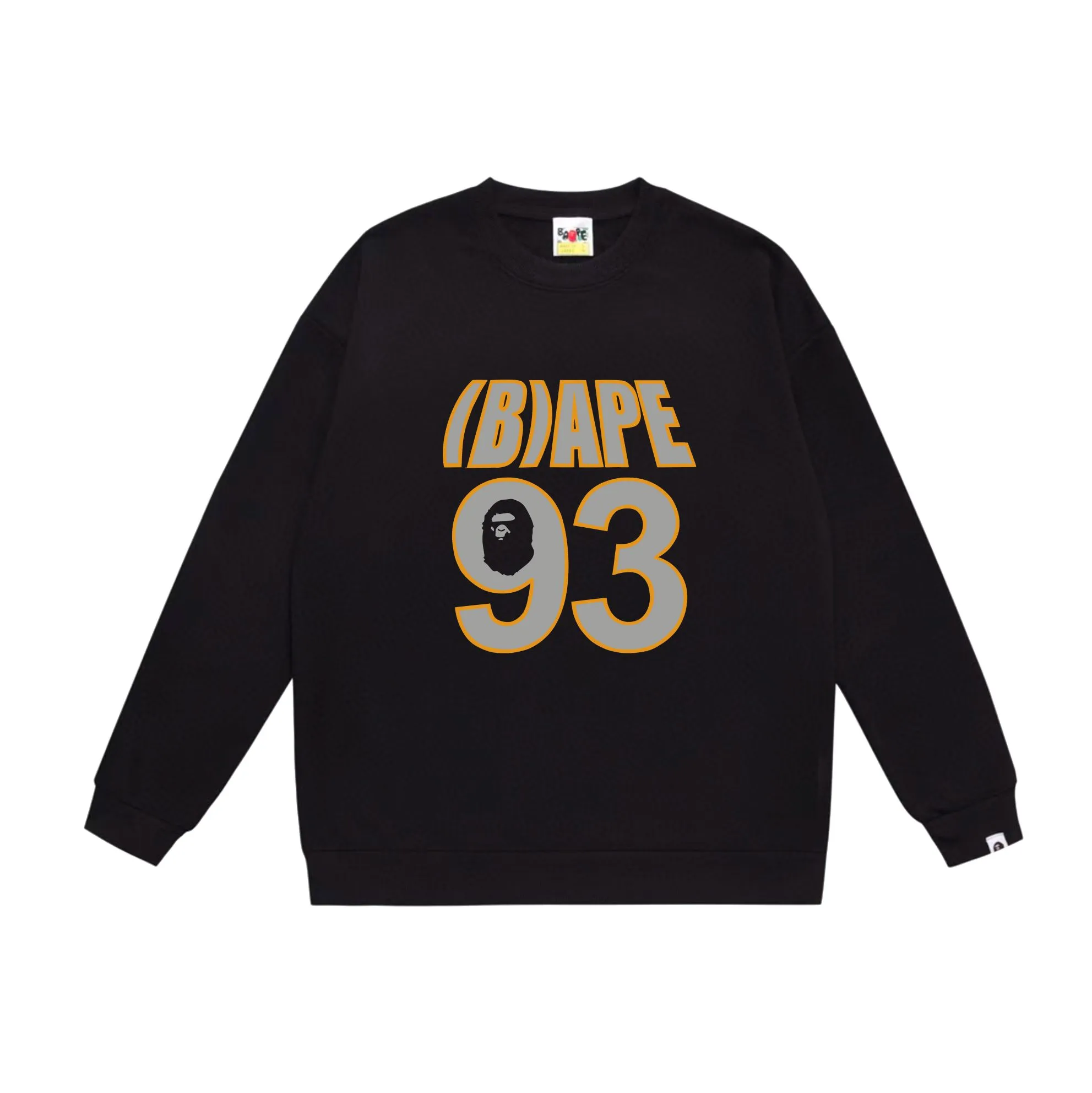 P150 model number SC530# terry 75 plus velvet 80 (top version) BAPE ape head WGM alphanumeric print pattern round neck sweatshirt Made of 350g large terry (drop shoulder large version) fabric, soft texture and no pilling Imported environmentally friendly printing glue The pattern is bright and three-dimensional Quality 💥Same style for men and women The upper body is trendy Color: black white gray Size: S M L XL XXL
