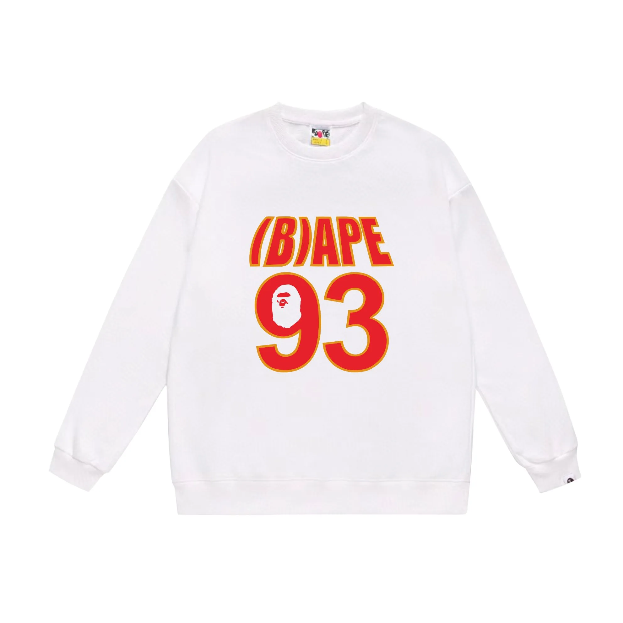 P150 model number SC530# terry 75 plus velvet 80 (top version) BAPE ape head WGM alphanumeric print pattern round neck sweatshirt Made of 350g large terry (drop shoulder large version) fabric, soft texture and no pilling Imported environmentally friendly printing glue The pattern is bright and three-dimensional Quality 💥Same style for men and women The upper body is trendy Color: black white gray Size: S M L XL XXL